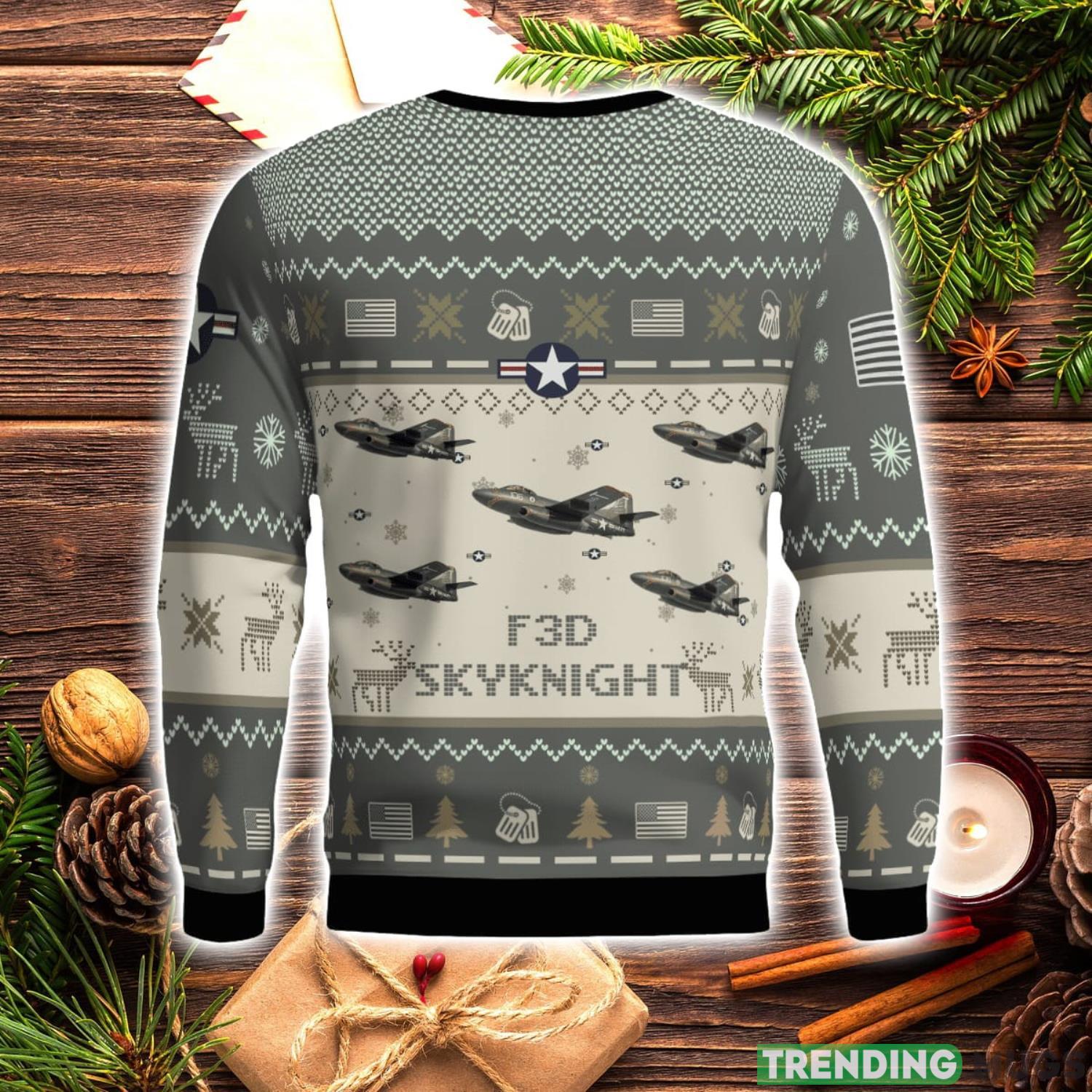 F3D Skyknight Aircraft New Trend Veteran Sweater Ugly Christmas Sweater Military Christmas Sweater 3D Sweater F3D Skyknight Aircraft New Trend Veteran Sweater Ugly Christmas Sweater Military Christmas Sweater 3D Sweater