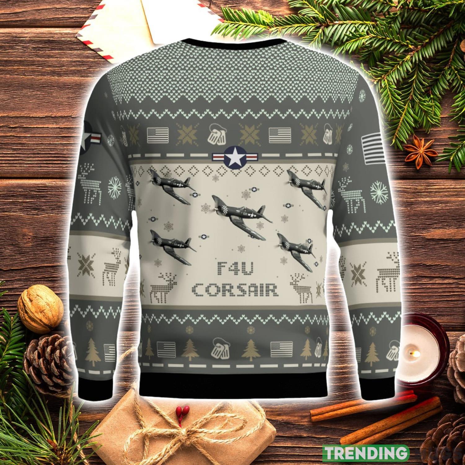 F4U Corsair Aircraft New Trend Veteran Sweater Ugly Christmas Sweater Military Christmas Sweater 3D Sweater F4U Corsair Aircraft New Trend Veteran Sweater Ugly Christmas Sweater Military Christmas Sweater 3D Sweater