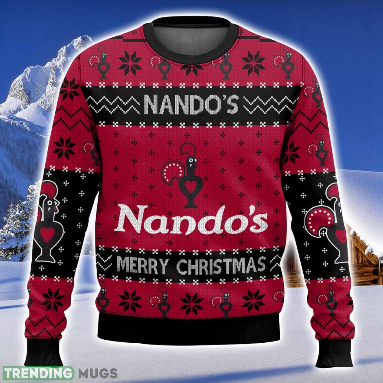 Fast Food Nando’s All Over Printed Ugly Christmas Sweater 2023 Christmas Gift Ideas Holiday Gift Product Photo 1 Fast Food Nando’s All Over Printed Ugly Christmas Sweater 2023 Christmas Gift Ideas Holiday Gift Product Photo 1