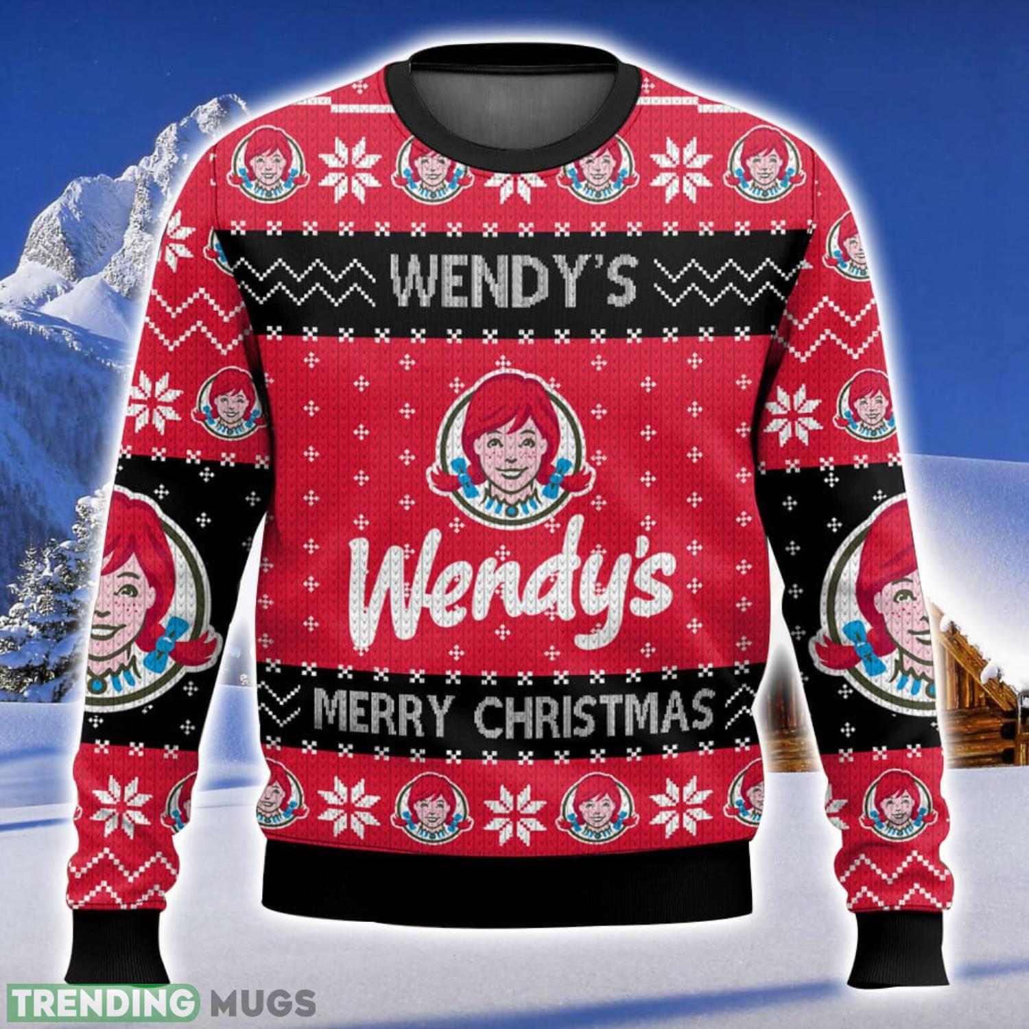 Fast Food Wendy’s All Over Printed Ugly Christmas Sweater 2023 Christmas Gift Ideas Holiday Gift Product Photo 1 Fast Food Wendy’s All Over Printed Ugly Christmas Sweater 2023 Christmas Gift Ideas Holiday Gift Product Photo 1