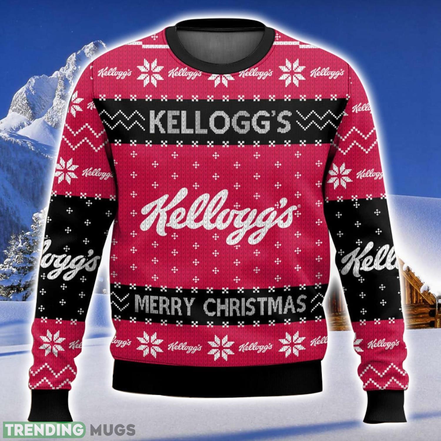 Favorite Food Brands Kellogg’s All Over Printed Ugly Christmas Sweater 2023 Christmas Gift Ideas Holiday Gift Product Photo 1 Favorite Food Brands Kellogg’s All Over Printed Ugly Christmas Sweater 2023 Christmas Gift Ideas Holiday Gift Product Photo 1