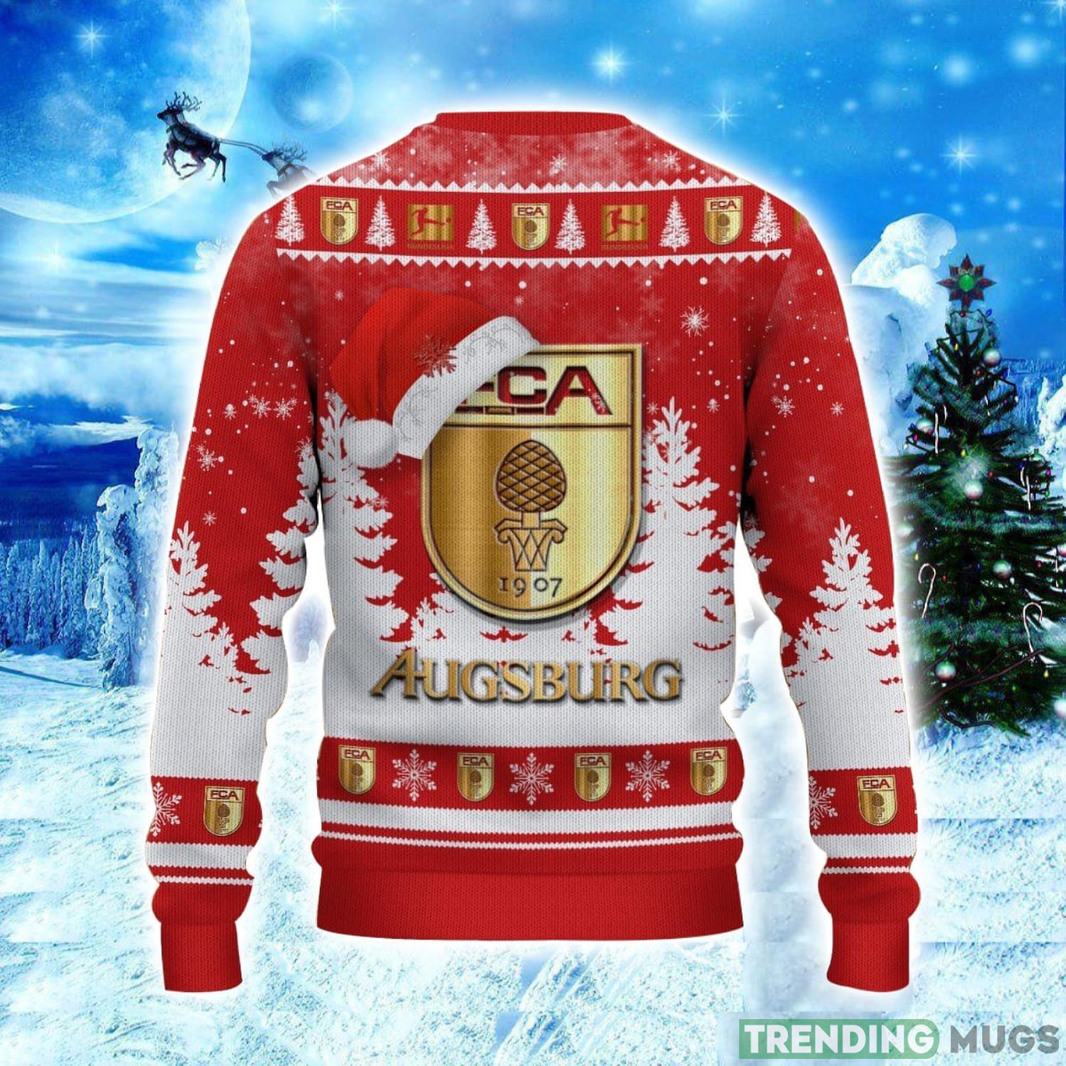 FC Augsburg Logo Wearing Santa Hat Ugly Christmas Sweater Unisex 3D Christmas sweater 3D Sweater FC Augsburg Logo Wearing Santa Hat Ugly Christmas Sweater Unisex 3D Christmas sweater 3D Sweater