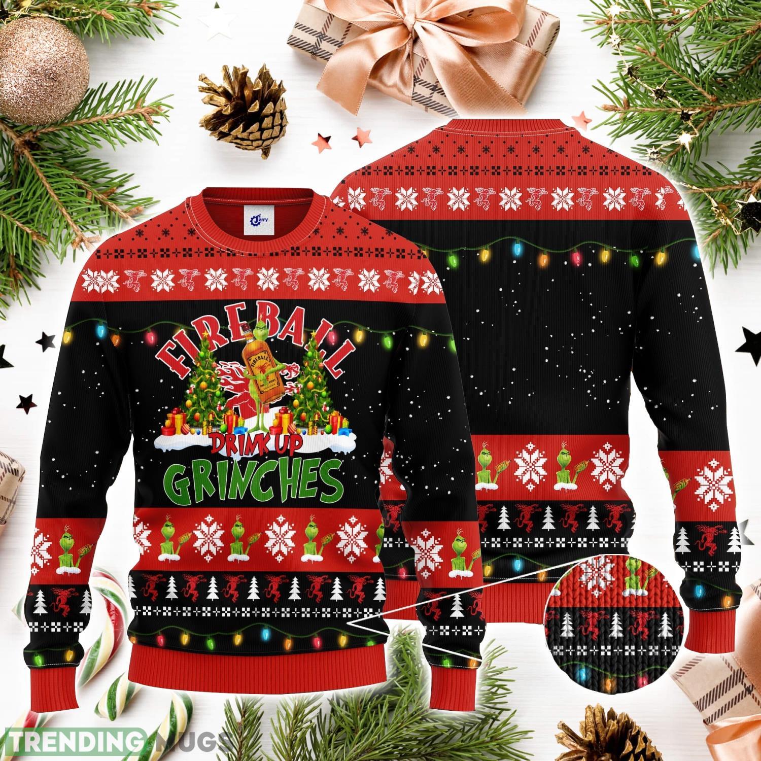 Fireball Drink Up Grinches 3D Ugly Christmas Sweater Unisex Sweater Christmas Gift Product Photo 1 Fireball Drink Up Grinches 3D Ugly Christmas Sweater Unisex Sweater Christmas Gift Product Photo 1