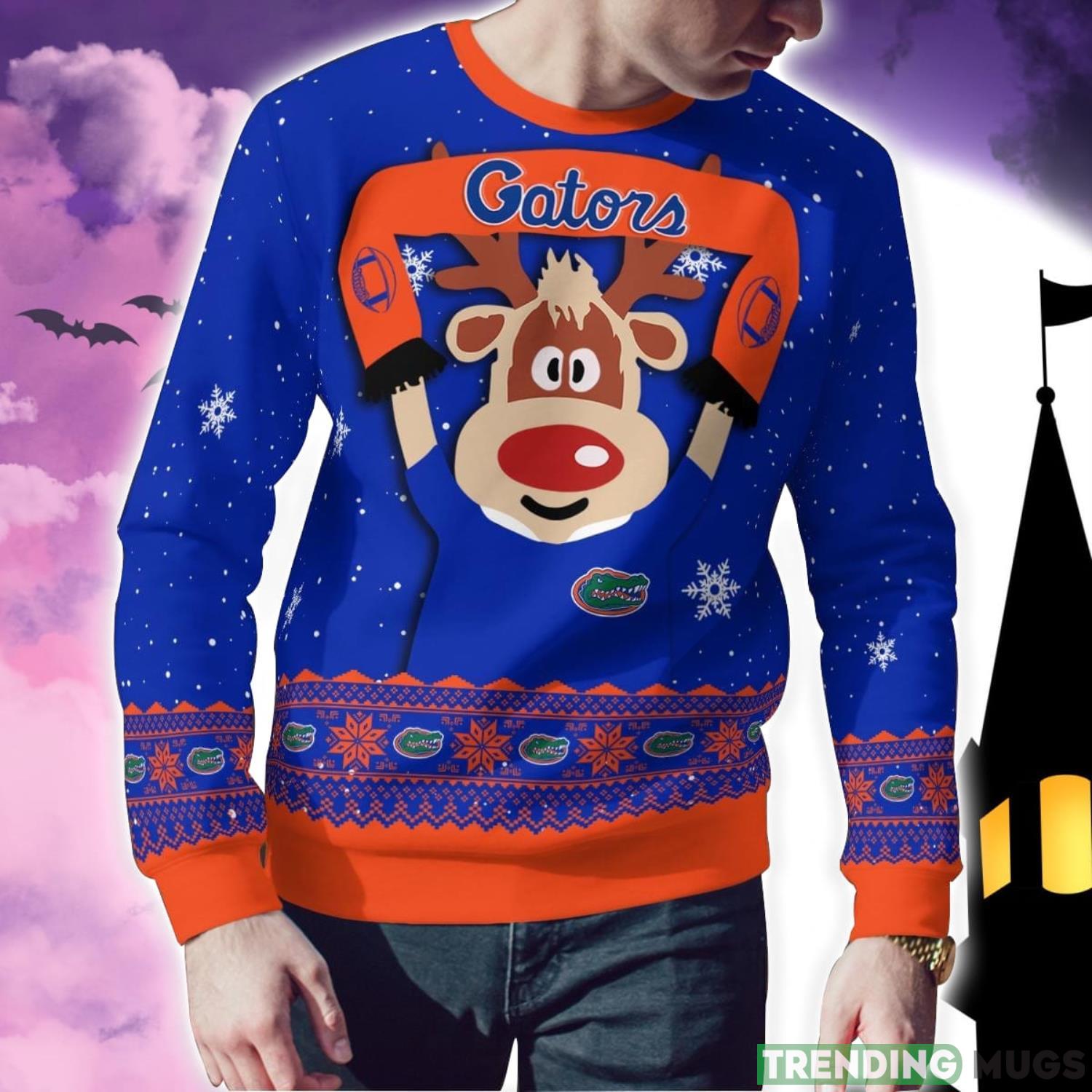 Florida Gators Cute Reindeer Ugly Christmas Sweater Christmas Party Gift 3D Sweater Florida Gators Cute Reindeer Ugly Christmas Sweater Christmas Party Gift 3D Sweater