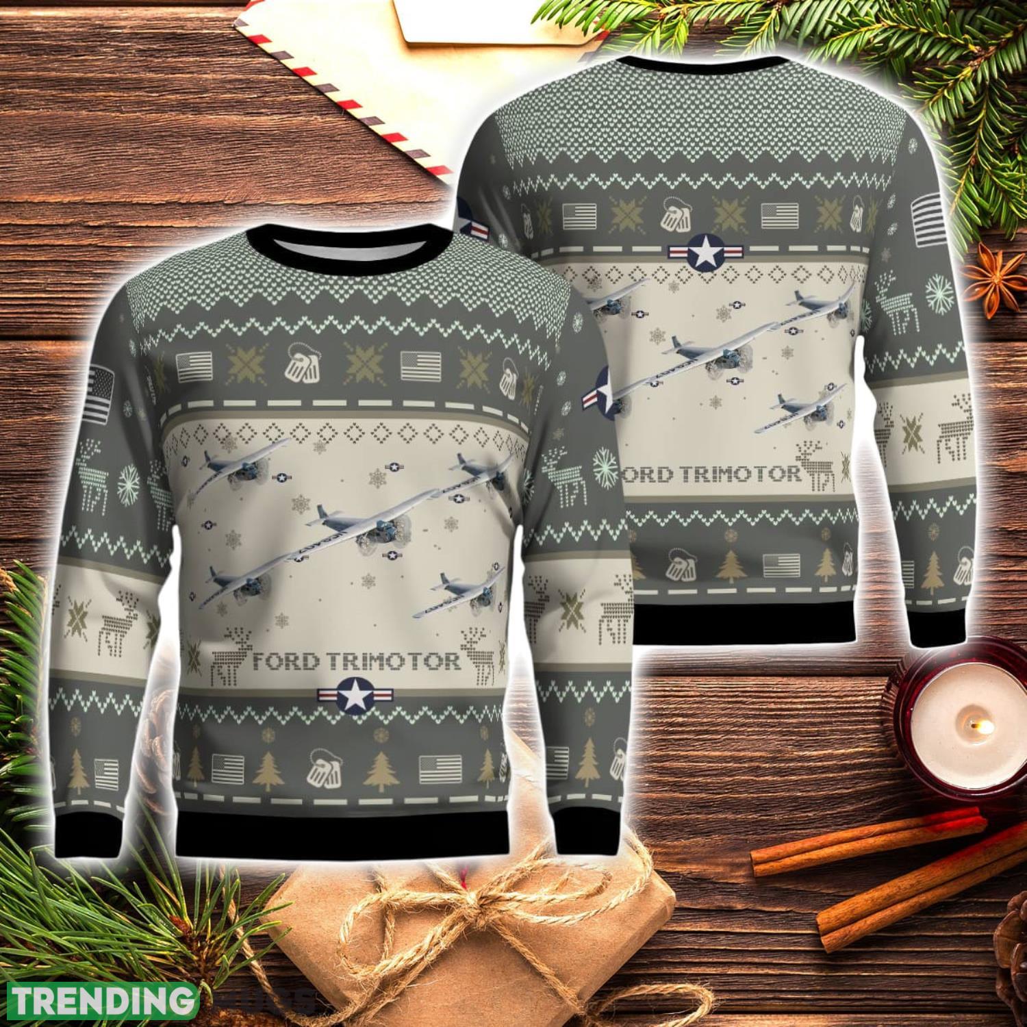 Ford Trimotor Aircraft New Trend Veteran Sweater Ugly Christmas Sweater Military Christmas Sweater Product Photo 1 Ford Trimotor Aircraft New Trend Veteran Sweater Ugly Christmas Sweater Military Christmas Sweater Product Photo 1