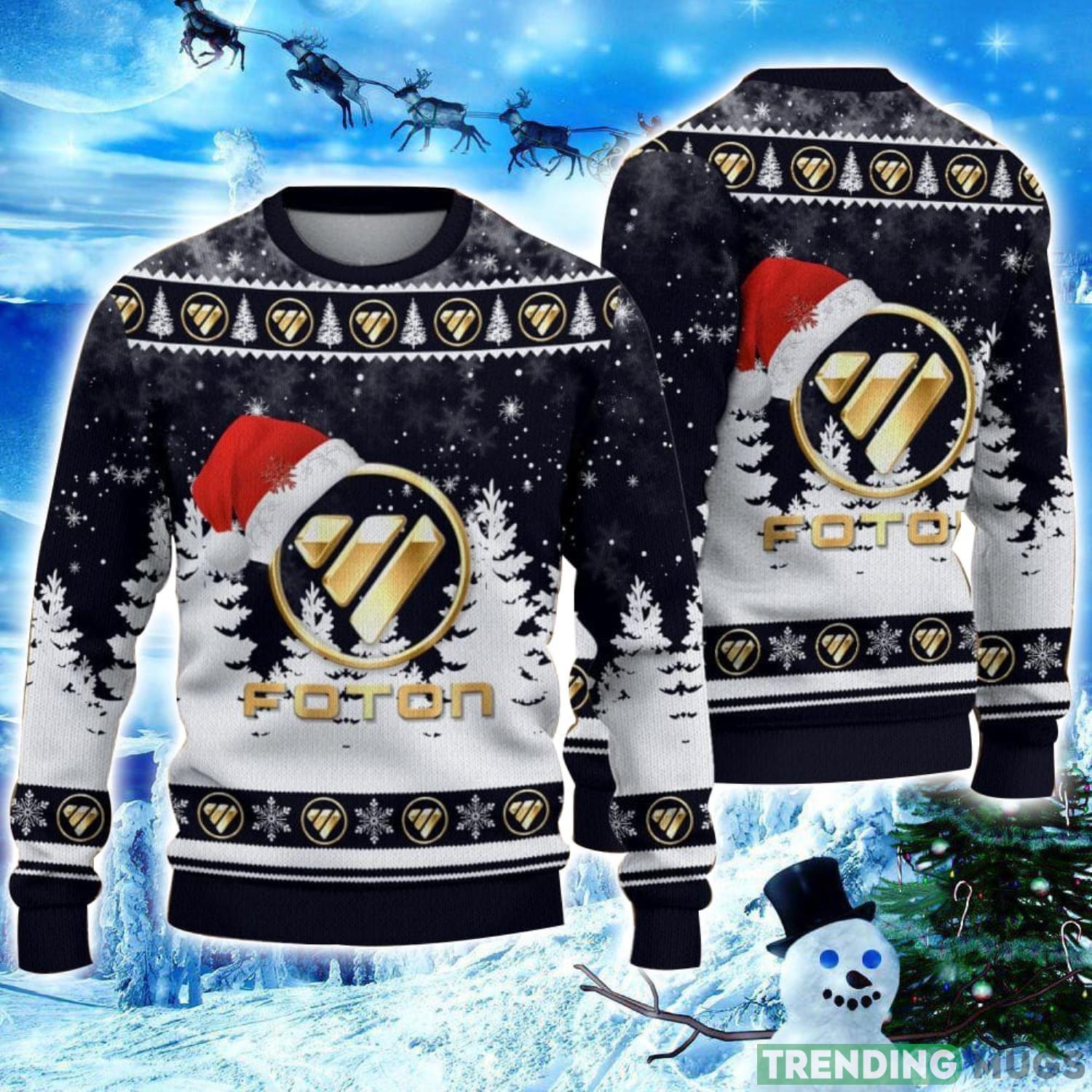 Foton Logo Wearing Santa Hat Christmas Gift Ugly Christmas Sweater Christmas Gift Ideas Product Photo 1