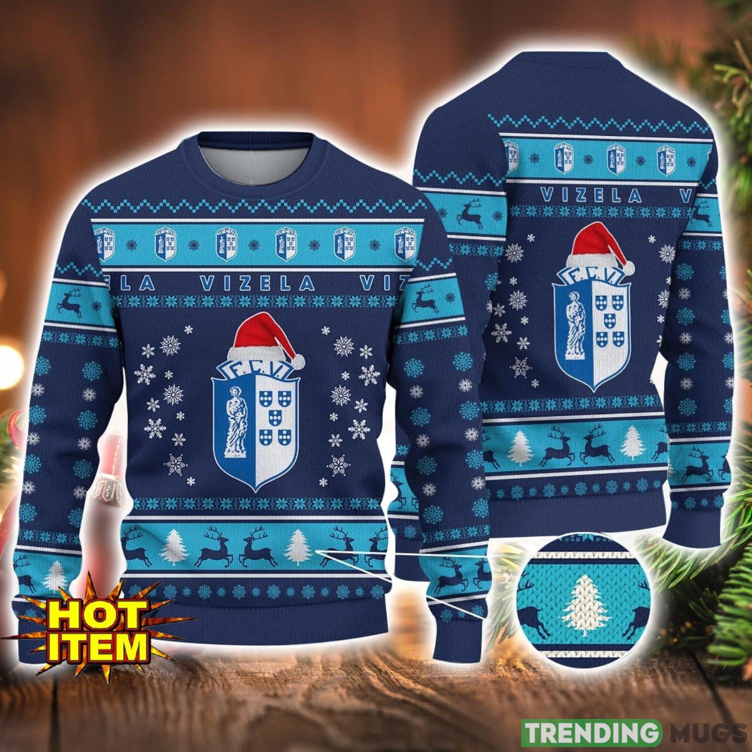 Futebol Clube de Vizela 3D Ugly Christmas Sweater For Men And Women Sport Fans Product Photo 1 Futebol Clube de Vizela 3D Ugly Christmas Sweater For Men And Women Sport Fans Product Photo 1