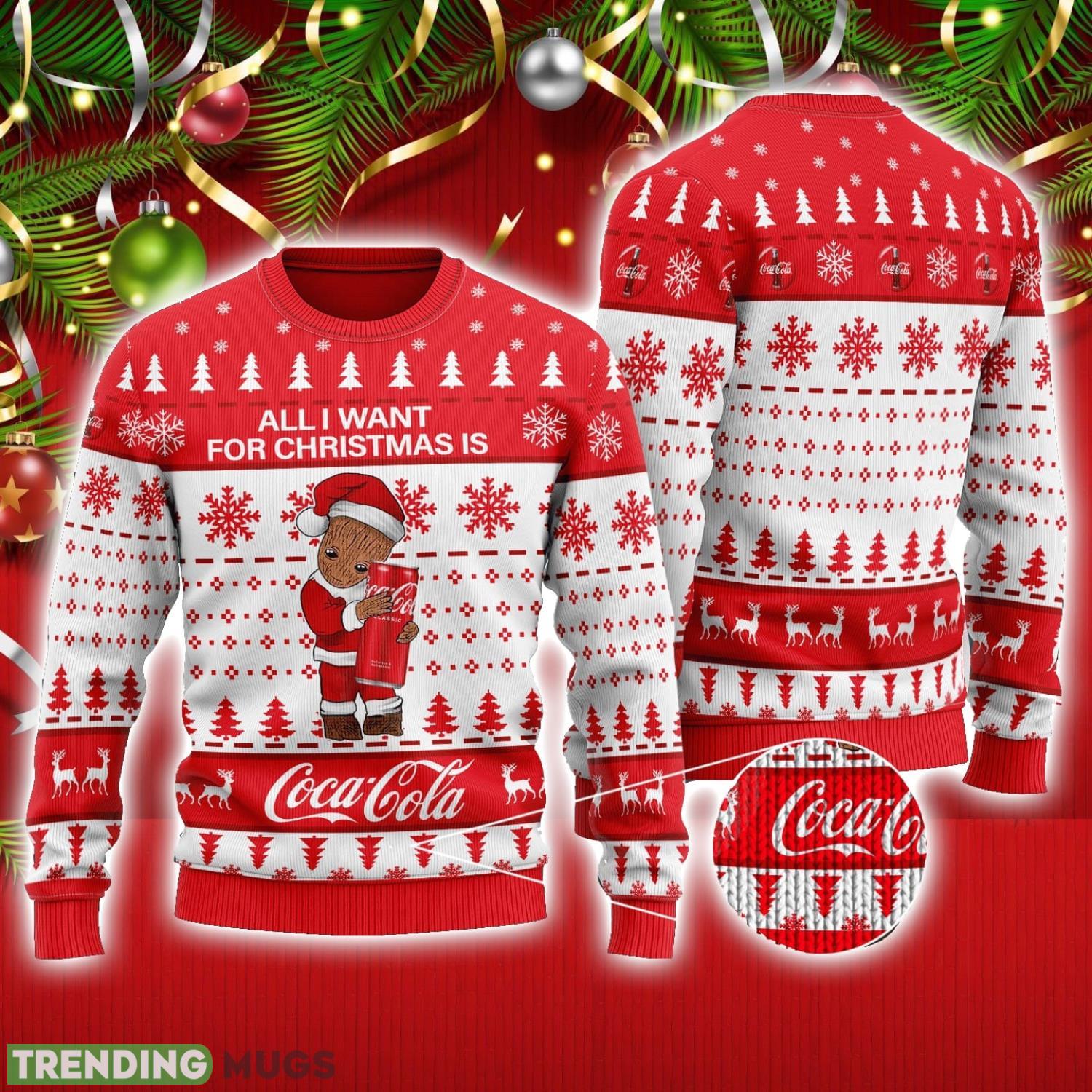 Groot All I Need For Christmas Is Coca Cola Ugly Christmas Sweater Cute Christmas Gift Ideas Product Photo 1 Groot All I Need For Christmas Is Coca Cola Ugly Christmas Sweater Cute Christmas Gift Ideas Product Photo 1