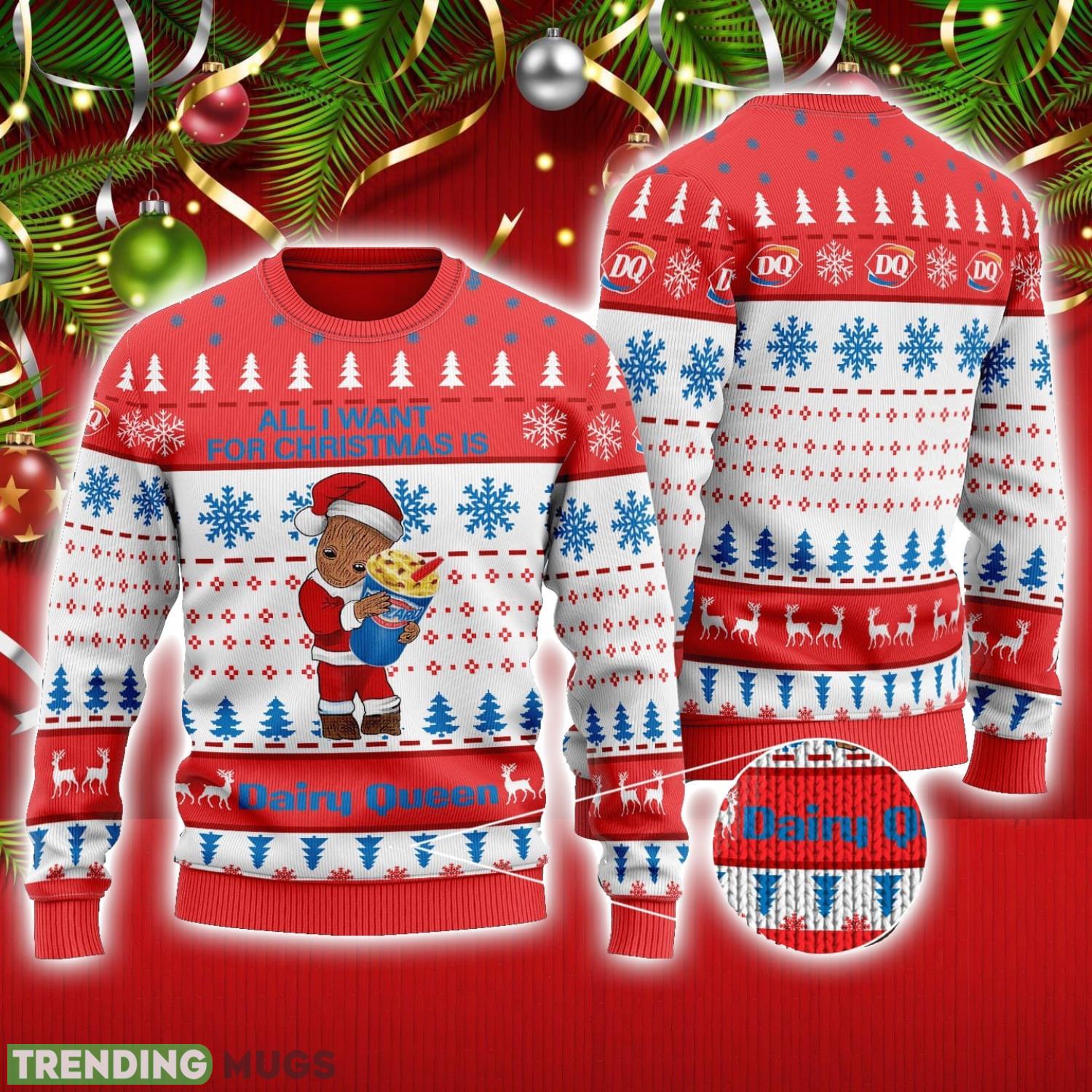 Groot All I Need For Christmas Is Dairy Queen Ugly Christmas Sweater Cute Christmas Gift Ideas Product Photo 1 Groot All I Need For Christmas Is Dairy Queen Ugly Christmas Sweater Cute Christmas Gift Ideas Product Photo 1