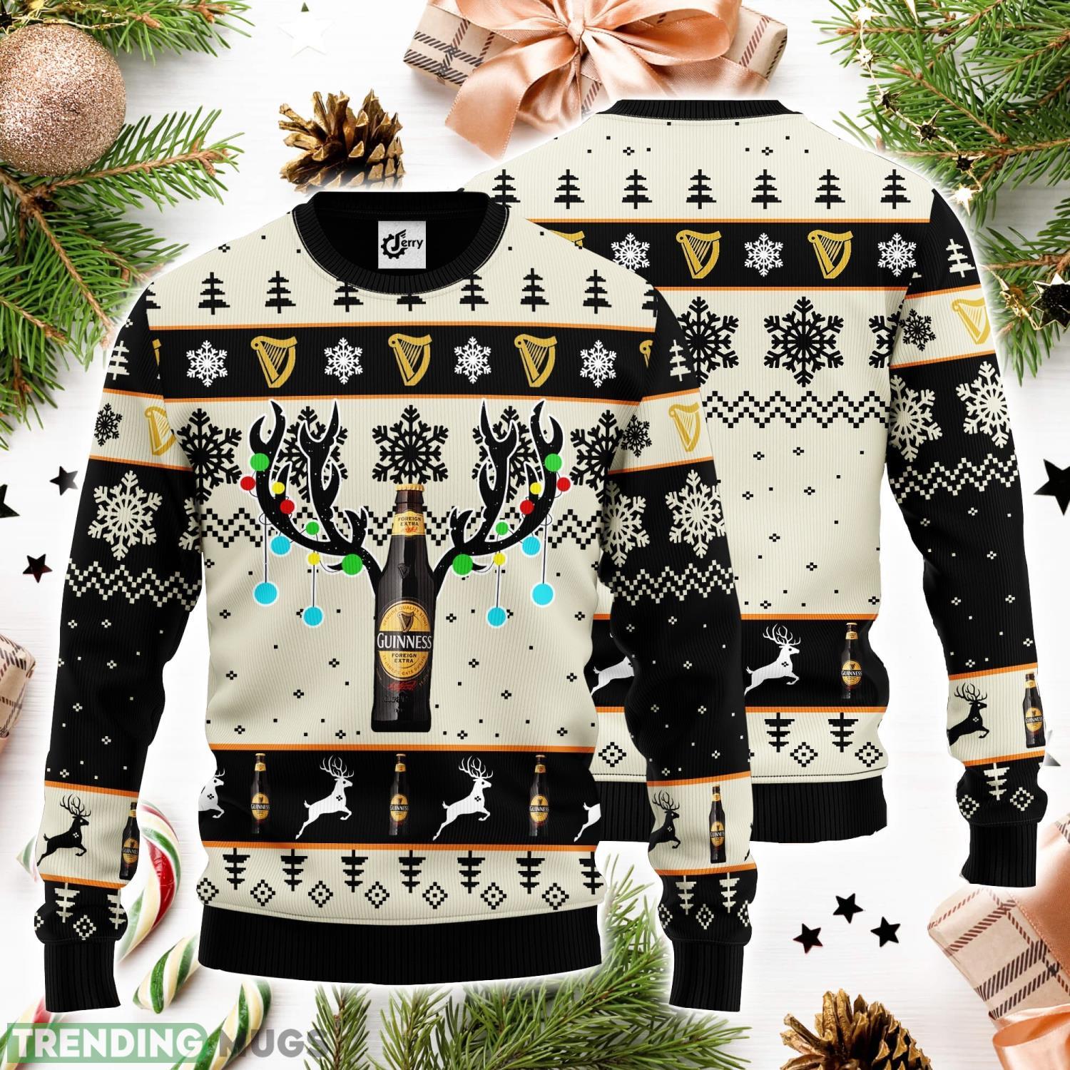 Guinness Reindeer 3D Ugly Christmas Sweater Unisex Sweater Christmas Gift Product Photo 1 Guinness Reindeer 3D Ugly Christmas Sweater Unisex Sweater Christmas Gift Product Photo 1
