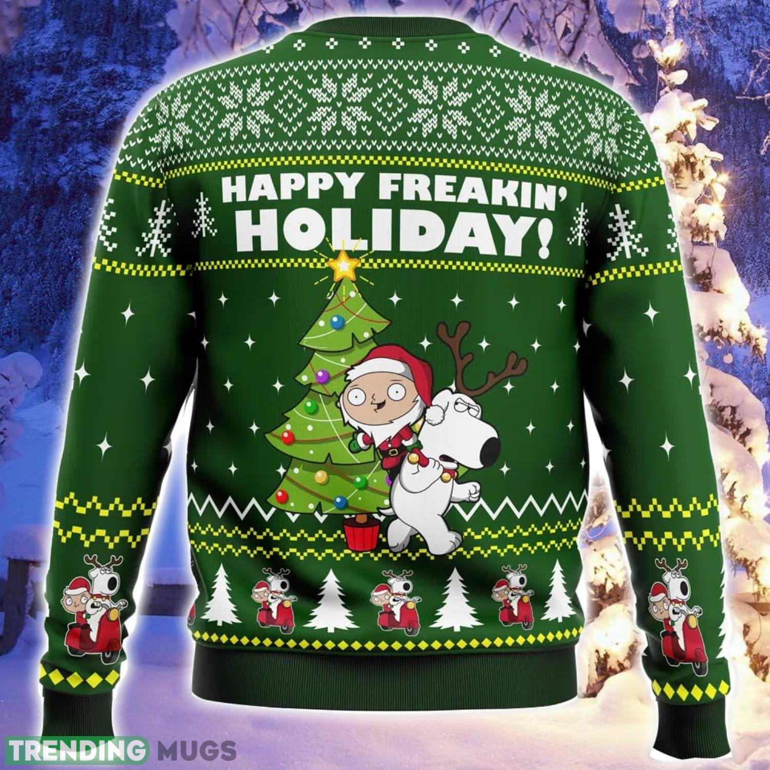 Happy Freakin Holidays Family Guy Ugly Christmas Sweater Family Christmas Gift Ideas 3D Sweater Happy Freakin Holidays Family Guy Ugly Christmas Sweater Family Christmas Gift Ideas 3D Sweater