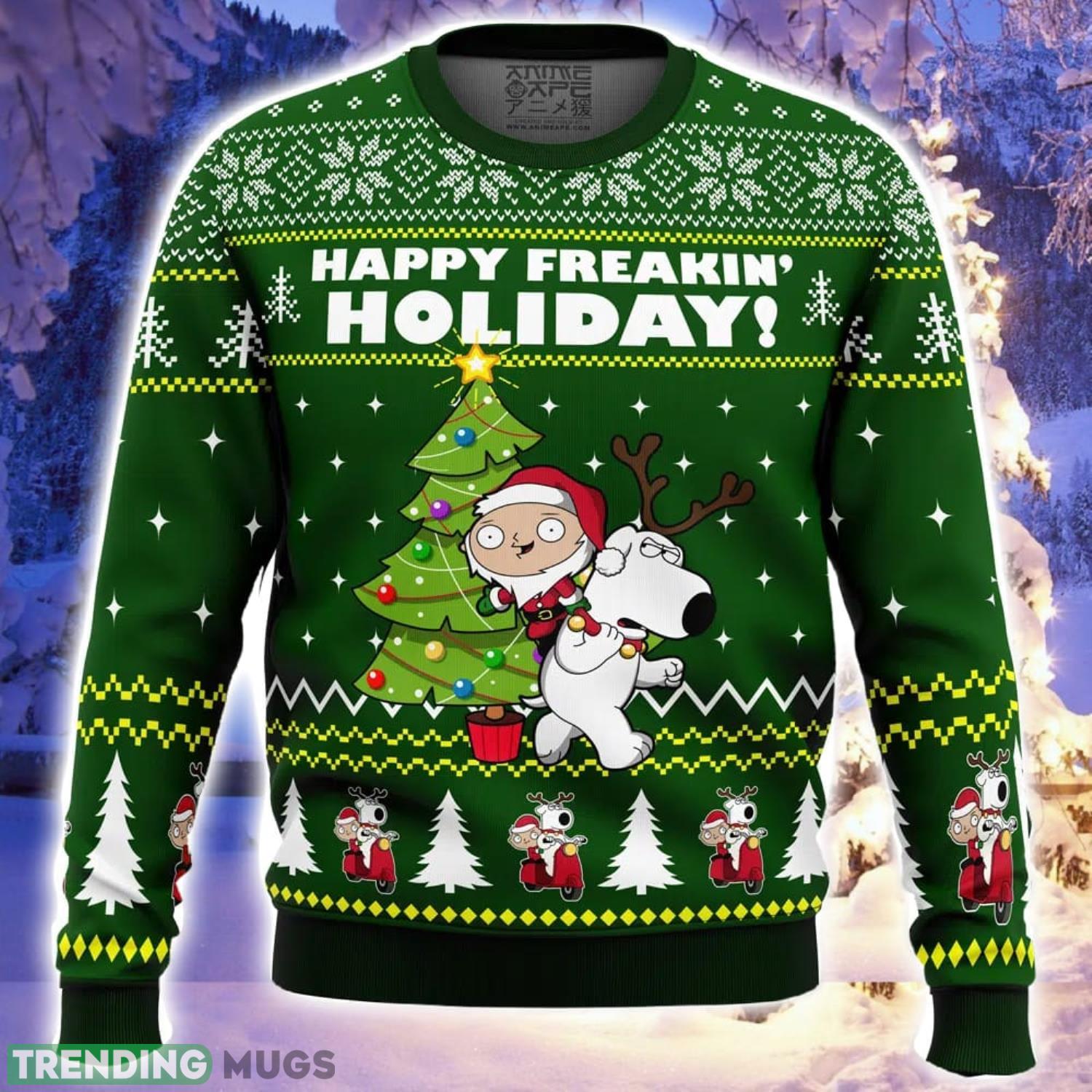 Happy Freakin Holidays Family Guy Ugly Christmas Sweater Family Christmas Gift Ideas Product Photo 1 Happy Freakin Holidays Family Guy Ugly Christmas Sweater Family Christmas Gift Ideas Product Photo 1