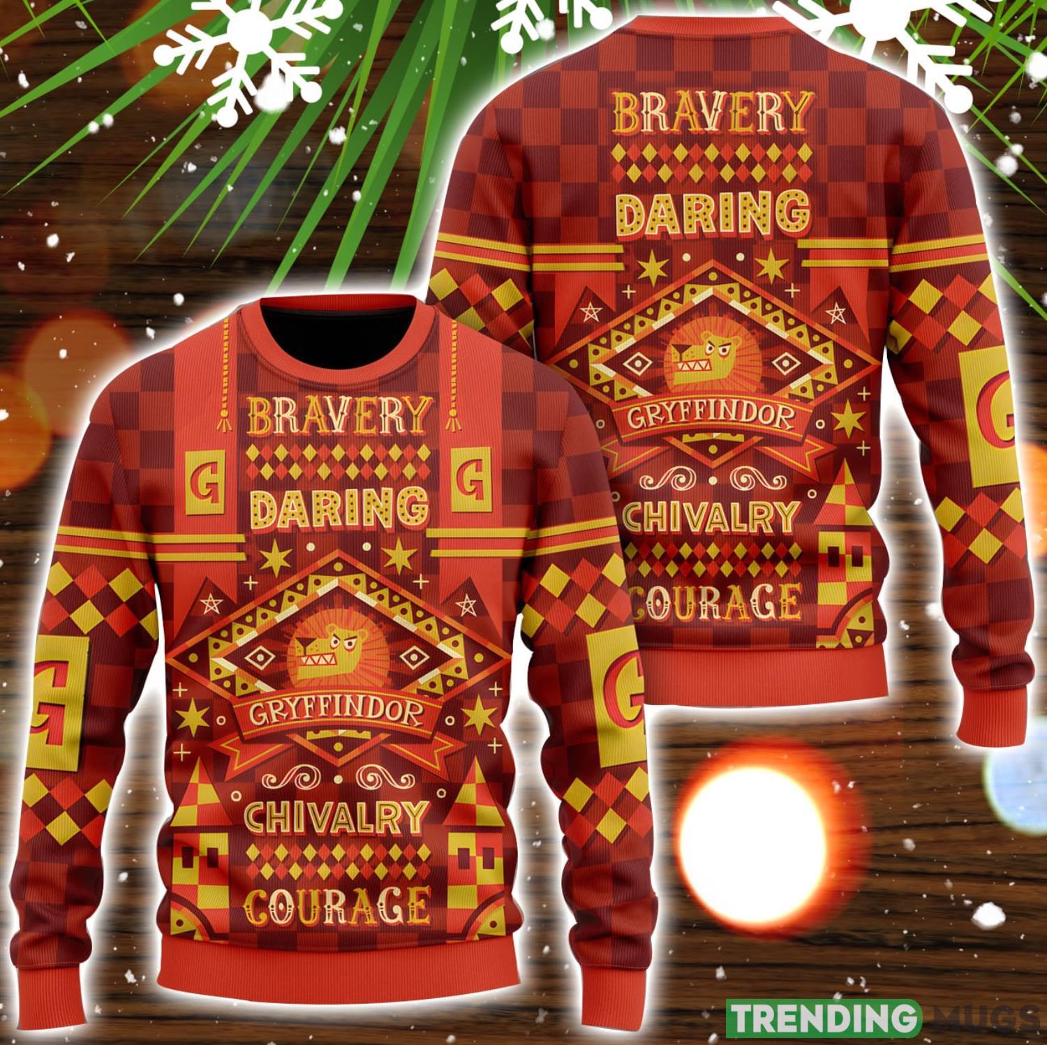 Harry Potter Hogwarts Gryffindor Ugly Sweater Cute Christmas Gift Ideas For Men And Women Product Photo 1 Harry Potter Hogwarts Gryffindor Ugly Sweater Cute Christmas Gift Ideas For Men And Women Product Photo 1