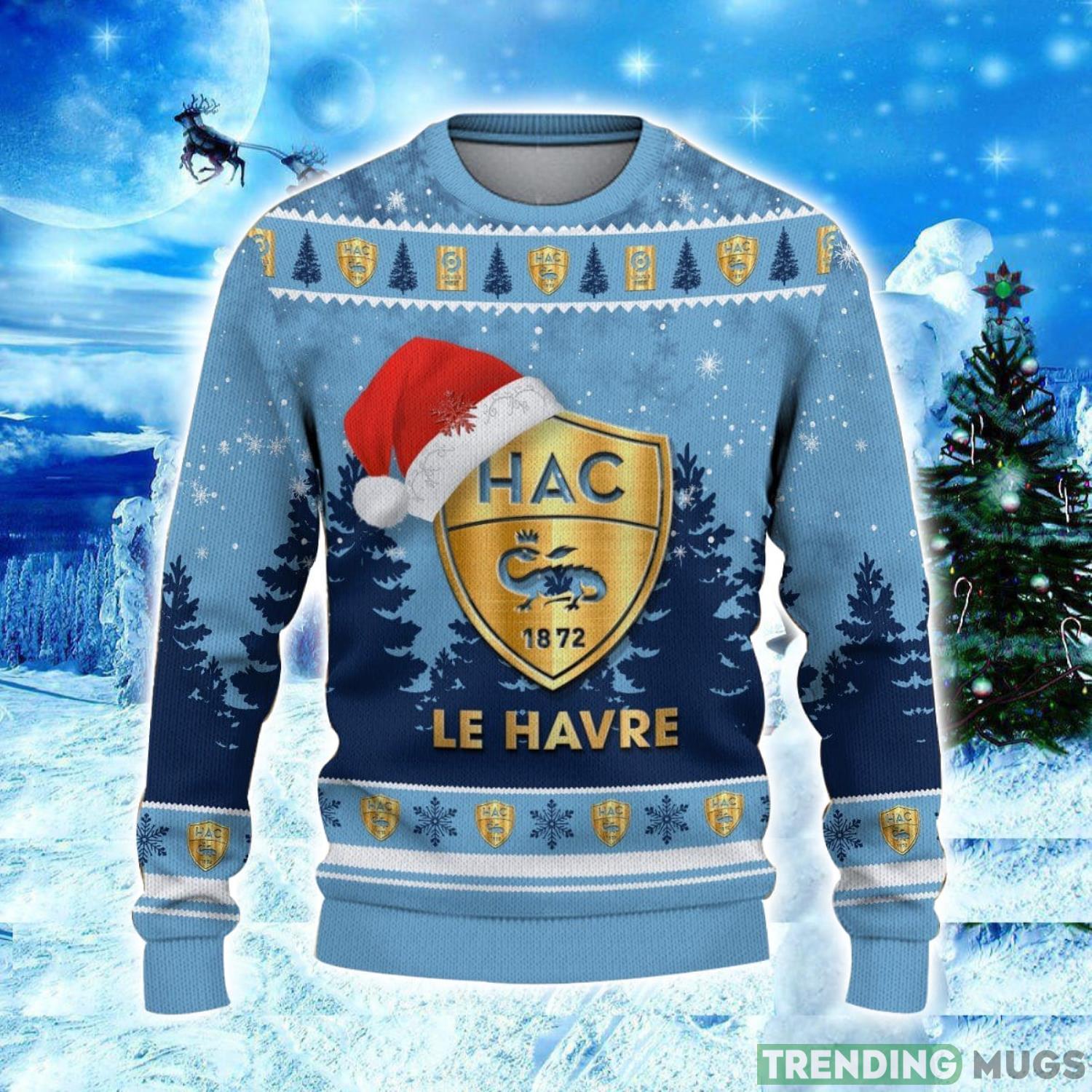 Havre Athletic Club Logo Wearing Santa Hat Ugly Christmas Sweater Unisex 3D Christmas sweater 3D Sweater Havre Athletic Club Logo Wearing Santa Hat Ugly Christmas Sweater Unisex 3D Christmas sweater 3D Sweater
