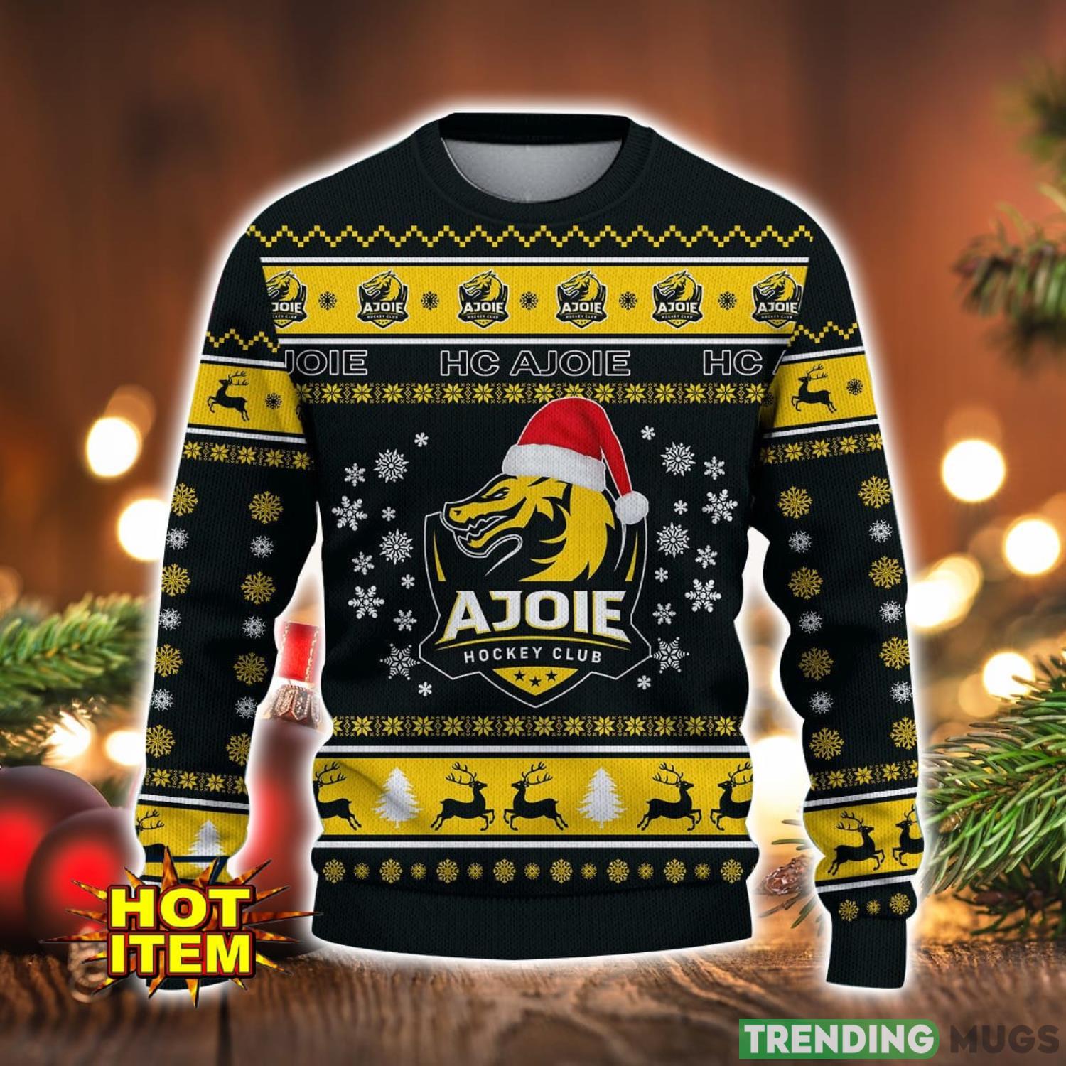 HC Ajoie 3D Ugly Christmas Sweater For Men And Women Sport Fans 3D Sweater HC Ajoie 3D Ugly Christmas Sweater For Men And Women Sport Fans 3D Sweater