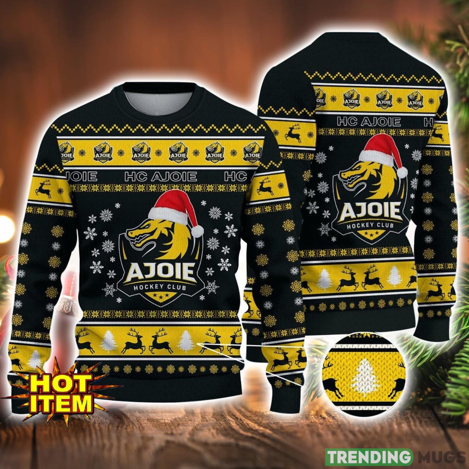 HC Ajoie 3D Ugly Christmas Sweater For Men And Women Sport Fans Product Photo 1 HC Ajoie 3D Ugly Christmas Sweater For Men And Women Sport Fans Product Photo 1