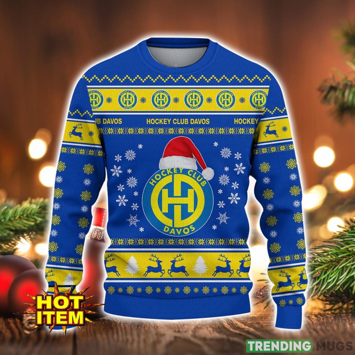 HC Davos 3D Ugly Christmas Sweater For Men And Women Sport Fans 3D Sweater HC Davos 3D Ugly Christmas Sweater For Men And Women Sport Fans 3D Sweater
