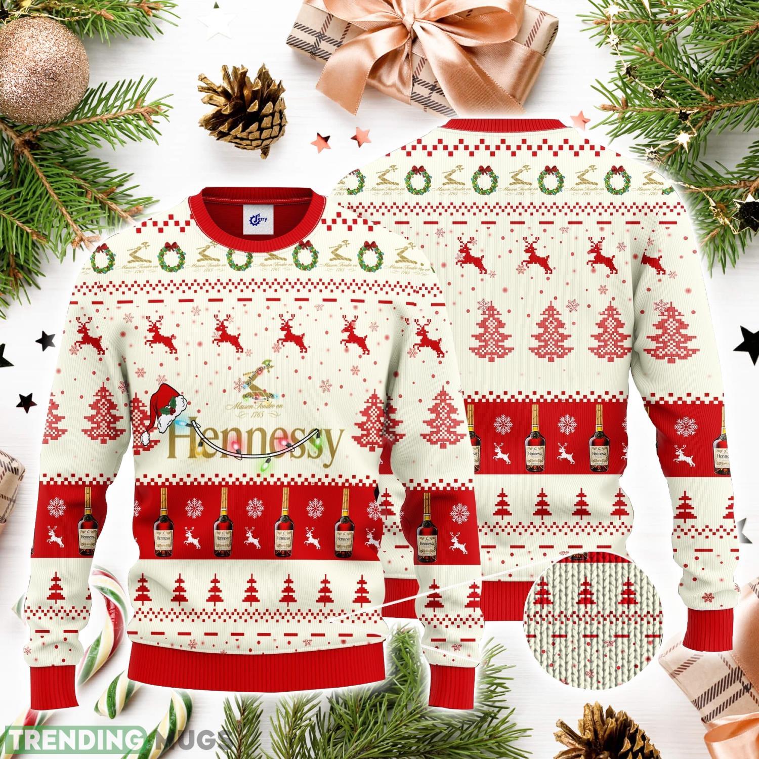 Hennessy Santa Hat Christmas 3D Ugly Christmas Sweater Unisex Sweater Christmas Gift Product Photo 1 Hennessy Santa Hat Christmas 3D Ugly Christmas Sweater Unisex Sweater Christmas Gift Product Photo 1
