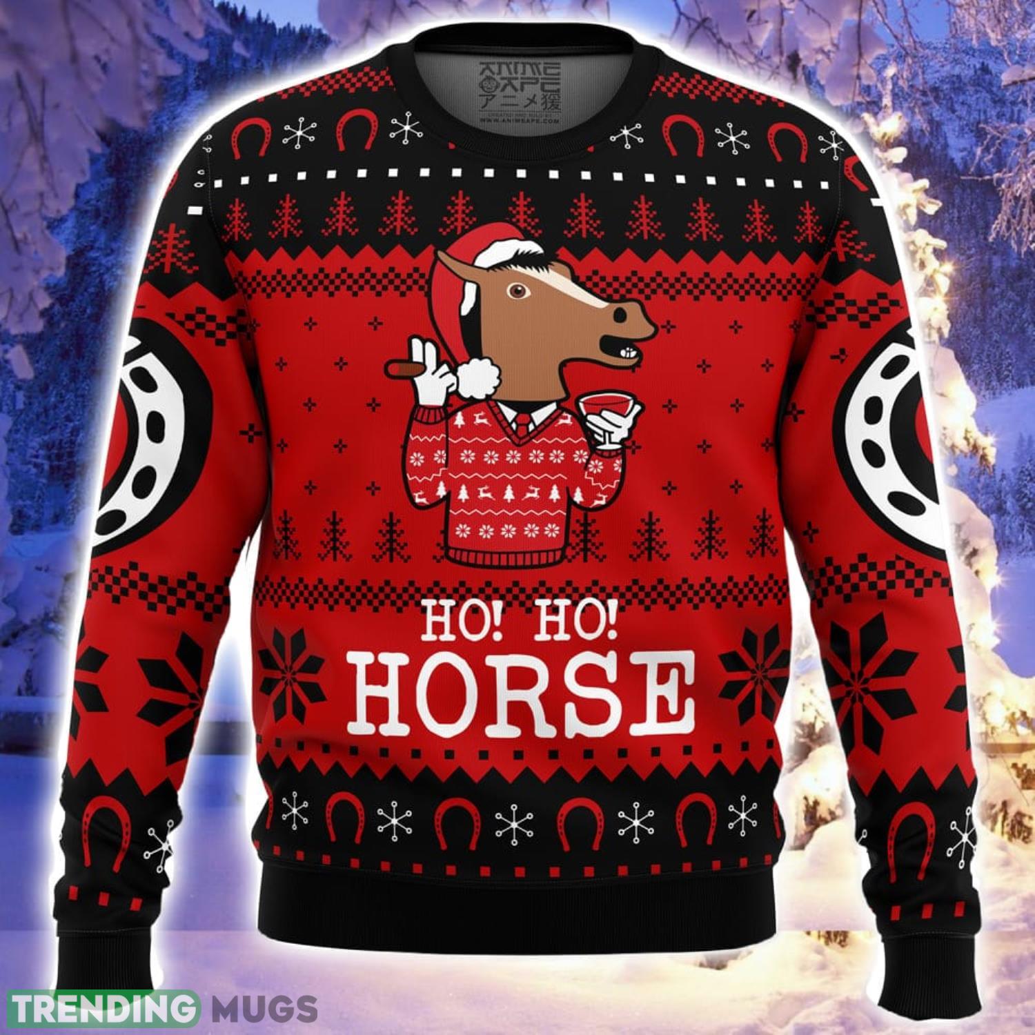 Ho! Ho! Horse Bojack Horseman Ugly Christmas Sweater Family Christmas Gift Ideas 3D Sweater Ho! Ho! Horse Bojack Horseman Ugly Christmas Sweater Family Christmas Gift Ideas 3D Sweater
