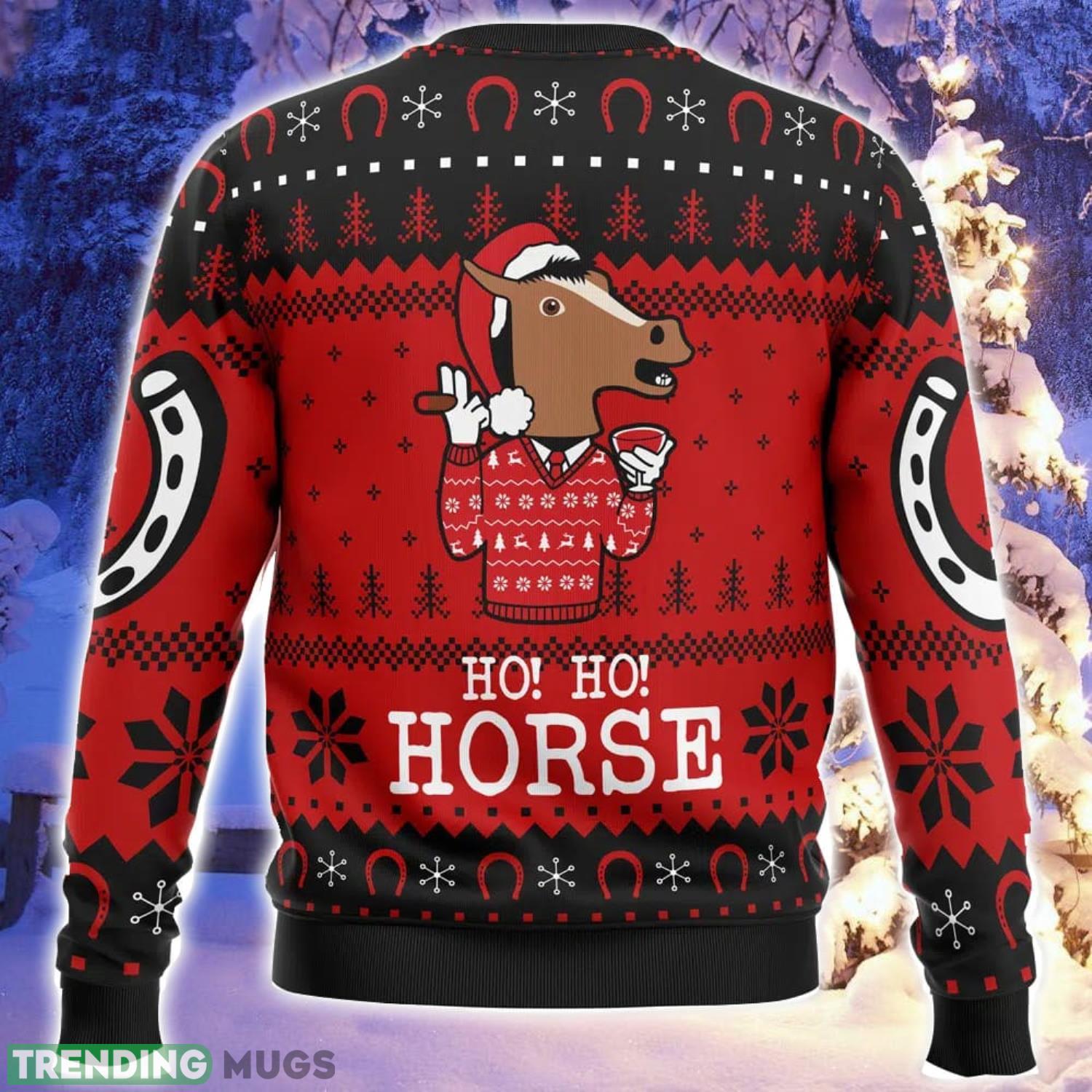 Ho! Ho! Horse Bojack Horseman Ugly Christmas Sweater Family Christmas Gift Ideas 3D Sweater Ho! Ho! Horse Bojack Horseman Ugly Christmas Sweater Family Christmas Gift Ideas 3D Sweater