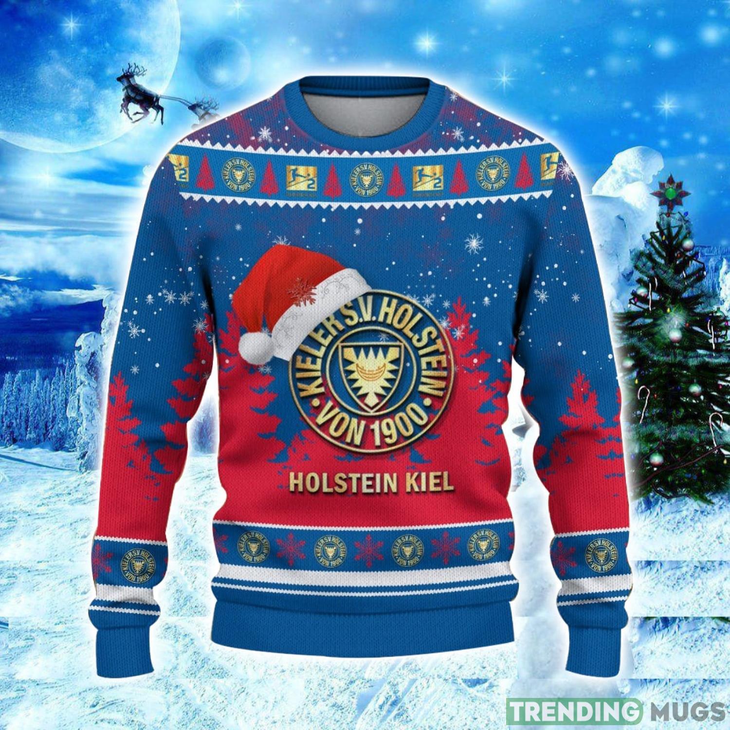 Holstein Kiel Logo Wearing Santa Hat Ugly Christmas Sweater Unisex 3D Christmas sweater 3D Sweater Holstein Kiel Logo Wearing Santa Hat Ugly Christmas Sweater Unisex 3D Christmas sweater 3D Sweater