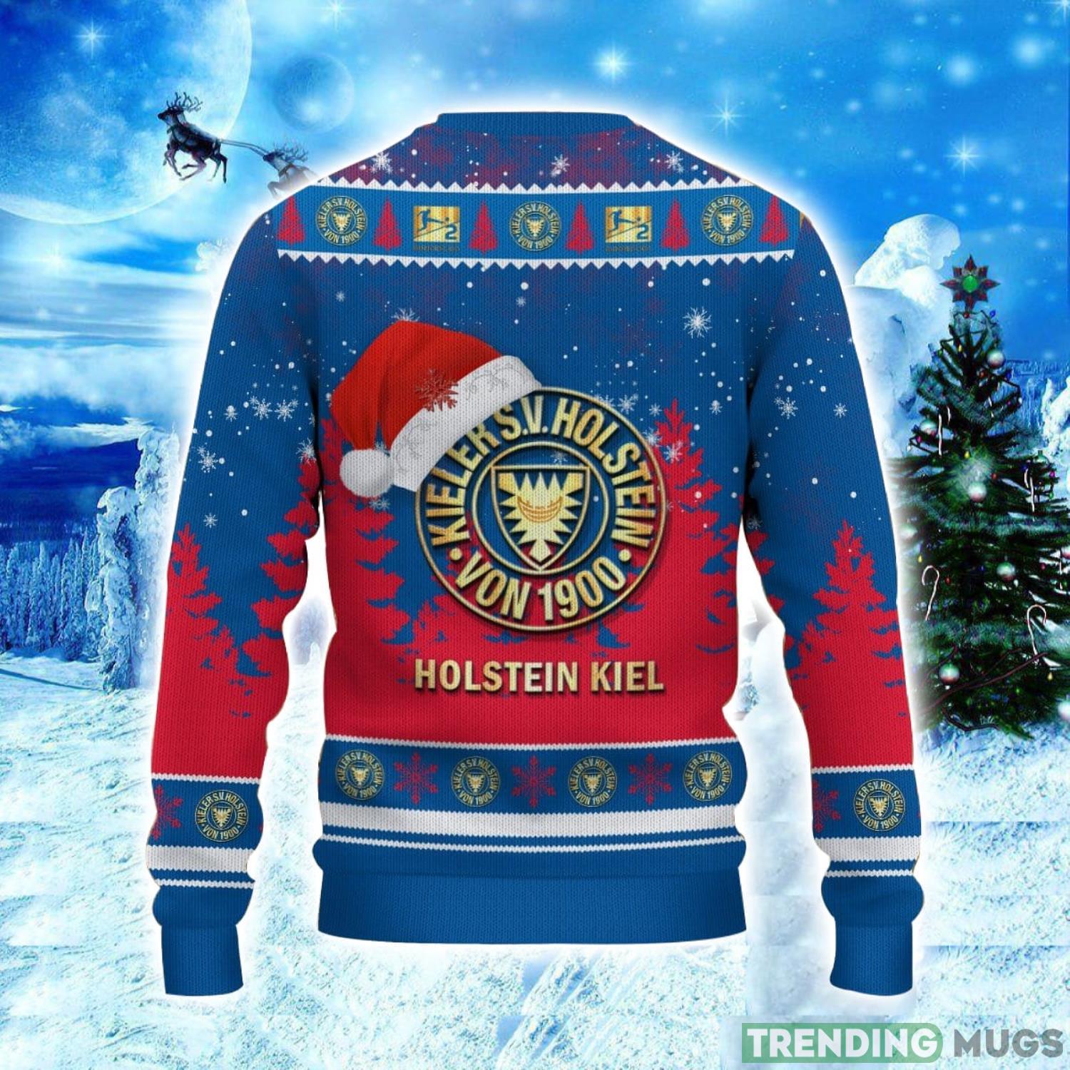 Holstein Kiel Logo Wearing Santa Hat Ugly Christmas Sweater Unisex 3D Christmas sweater 3D Sweater Holstein Kiel Logo Wearing Santa Hat Ugly Christmas Sweater Unisex 3D Christmas sweater 3D Sweater