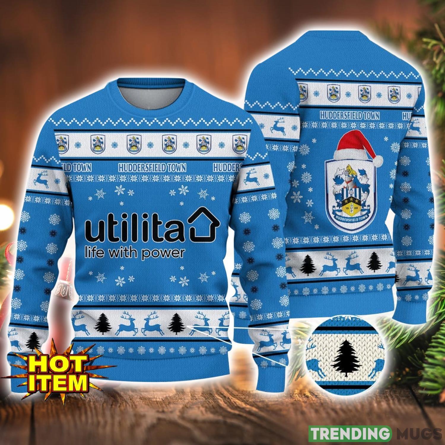 Huddersfield Town A.F.C 3D Ugly Christmas Sweater For Men And Women Sport Fans Product Photo 1 Huddersfield Town A.F.C 3D Ugly Christmas Sweater For Men And Women Sport Fans Product Photo 1