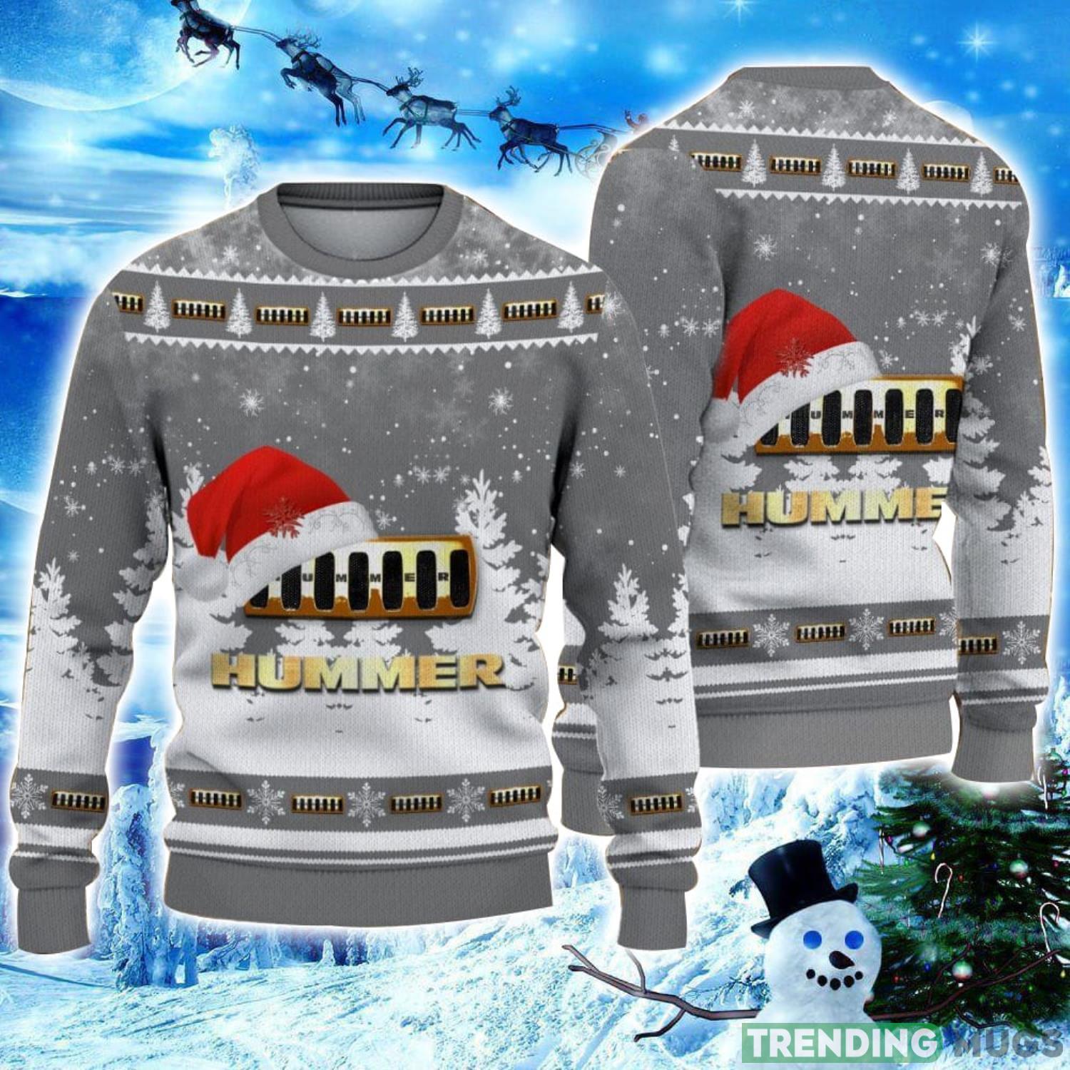 Hummer Logo Wearing Santa Hat Christmas Gift Ugly Christmas Sweater Christmas Gift Ideas Product Photo 1 Hummer Logo Wearing Santa Hat Christmas Gift Ugly Christmas Sweater Christmas Gift Ideas Product Photo 1