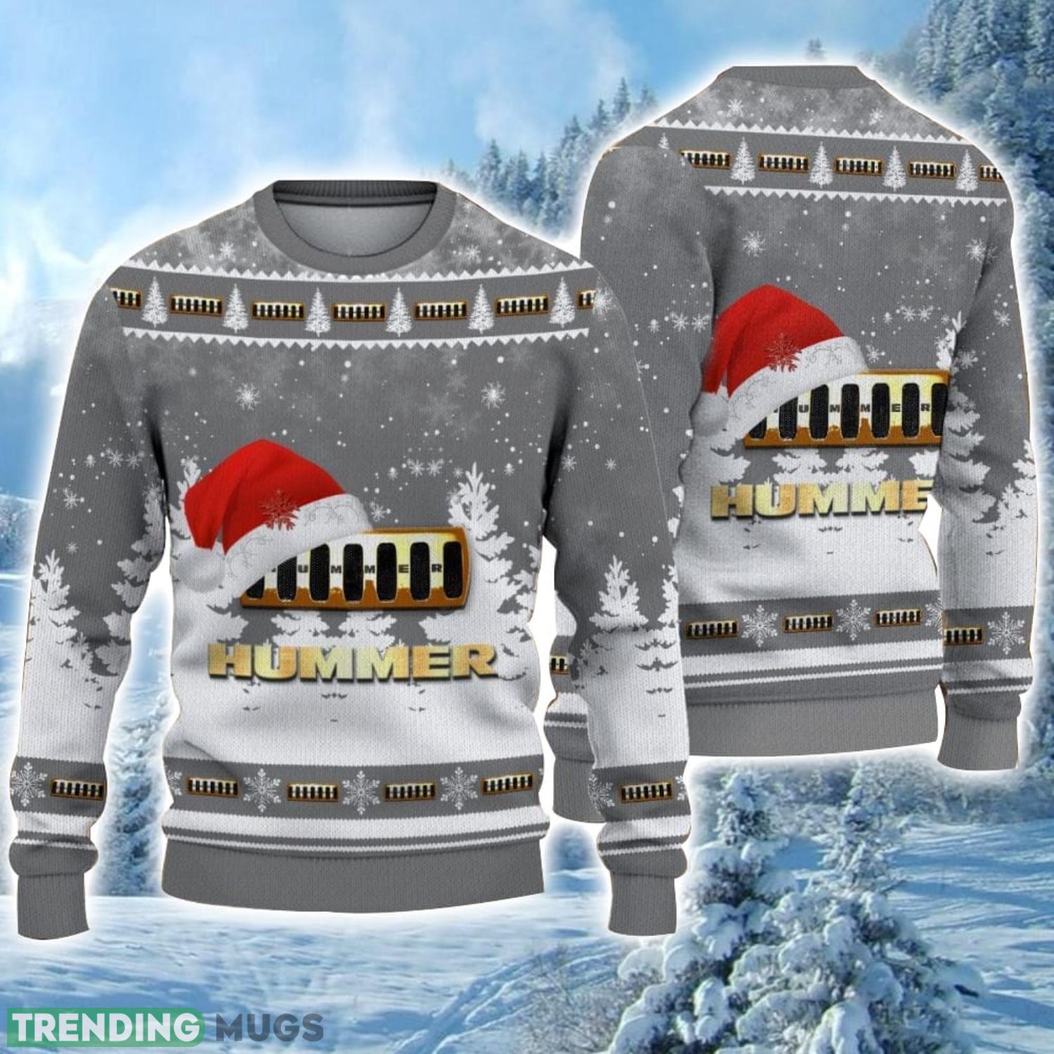 Hummer Logo Wearing Santa Hat Christmas Gift Ugly Christmas Sweater For Car Lover 3D Sweater Product Photo 1 Hummer Logo Wearing Santa Hat Christmas Gift Ugly Christmas Sweater For Car Lover 3D Sweater Product Photo 1