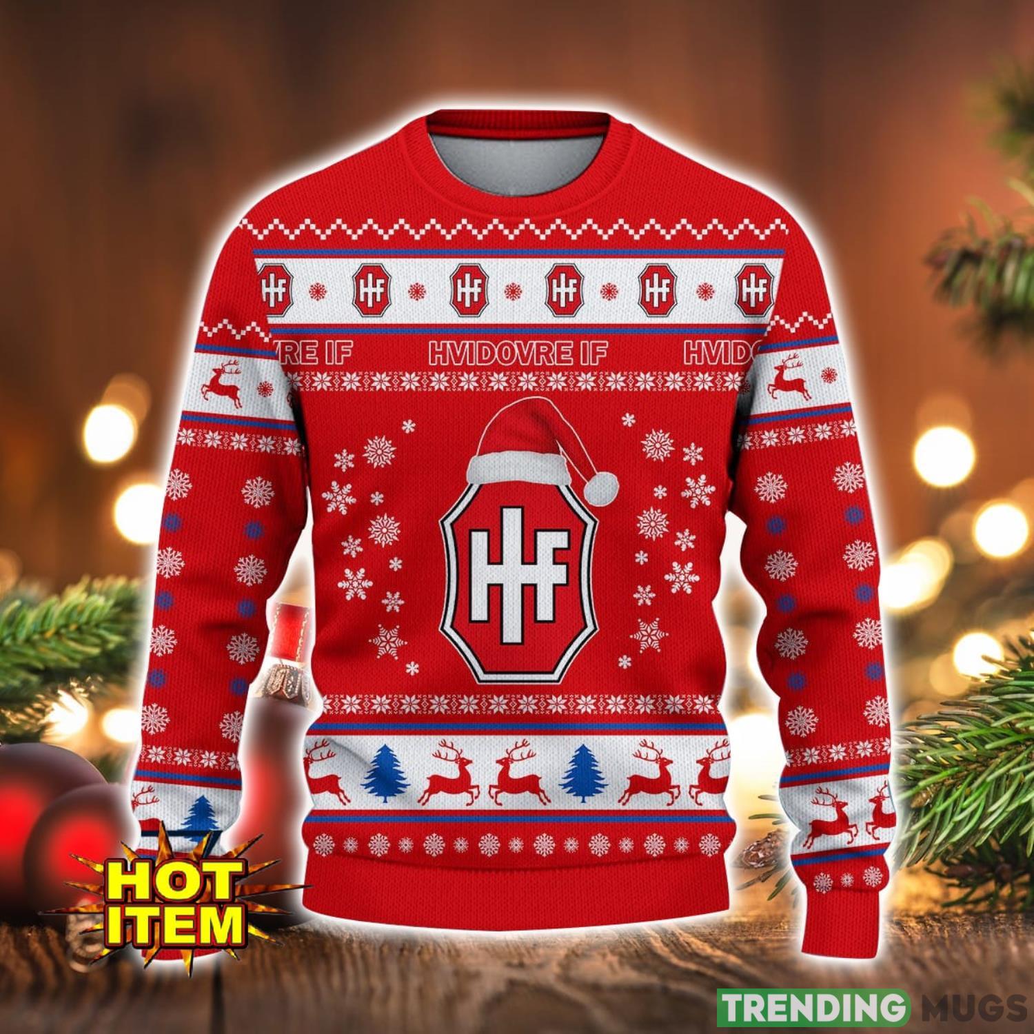 Hvidovre IF 3D Ugly Christmas Sweater For Men And Women Sport Fans 3D Sweater Hvidovre IF 3D Ugly Christmas Sweater For Men And Women Sport Fans 3D Sweater