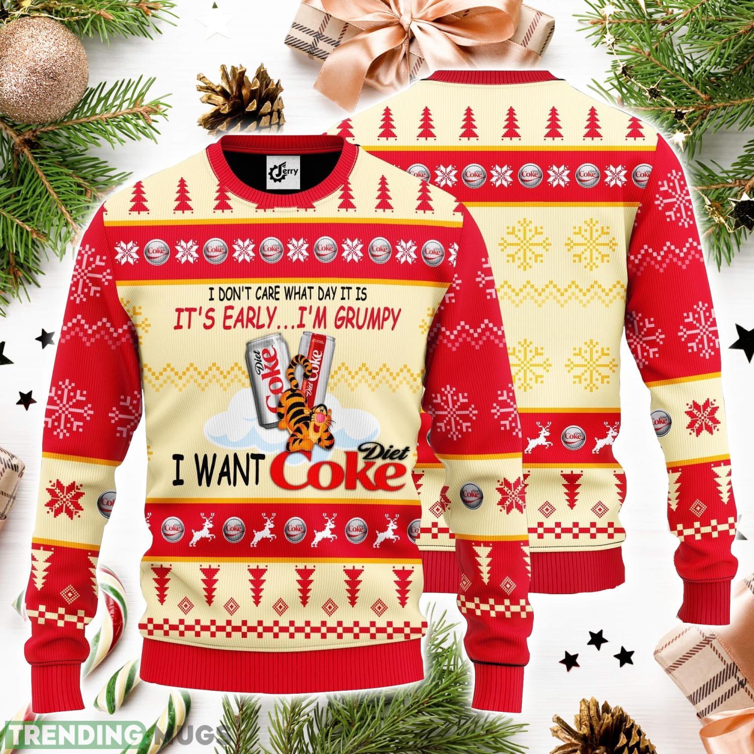 I Don't Care What Day It Is It's Early I'm Grumpy I Want Diet Coke 3D Ugly Christmas Sweater Unisex Sweater Christmas Gift 3D Sweater I Don't Care What Day It Is It's Early I'm Grumpy I Want Diet Coke 3D Ugly Christmas Sweater Unisex Sweater Christmas Gift Product Photo 1