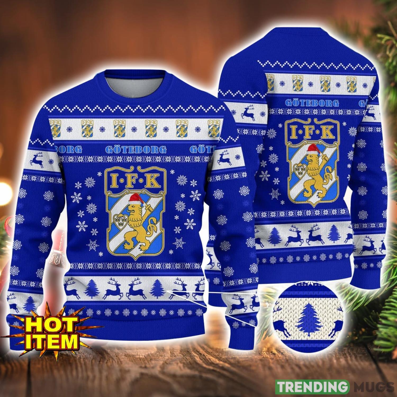 IFK Göteborg 3D Ugly Christmas Sweater For Men And Women Sport Fans Product Photo 1 IFK Göteborg 3D Ugly Christmas Sweater For Men And Women Sport Fans Product Photo 1