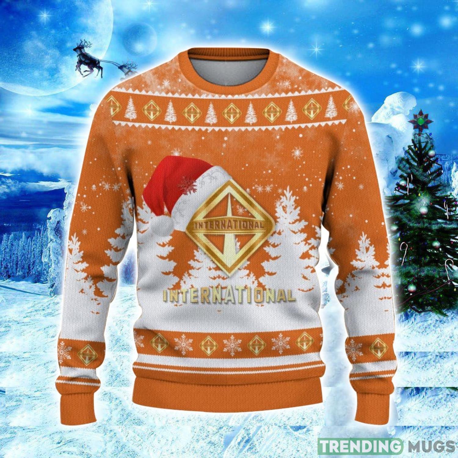 International Logo Wearing Santa Hat Christmas Gift Ugly Christmas Sweater Christmas Gift Ideas 3D Sweater International Logo Wearing Santa Hat Christmas Gift Ugly Christmas Sweater Christmas Gift Ideas 3D Sweater