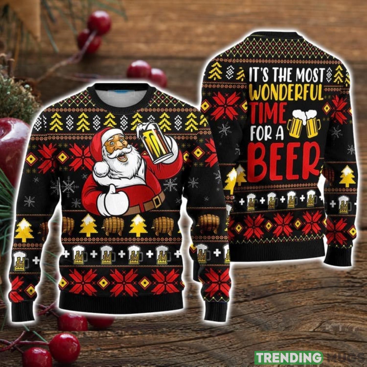 Its The Most Wonderful Time For A Beer Ugly Christmas Sweater Christmas Holiday Gift For Men And Women Product Photo 1 Its The Most Wonderful Time For A Beer Ugly Christmas Sweater Christmas Holiday Gift For Men And Women Product Photo 1