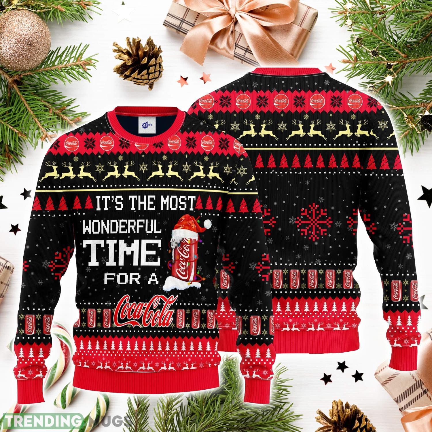 It's The Most Wonderful Time For A Coca Cola 3D Ugly Christmas Sweater Unisex Sweater Christmas Gift 3D Sweater It's The Most Wonderful Time For A Coca Cola 3D Ugly Christmas Sweater Unisex Sweater Christmas Gift Product Photo 1