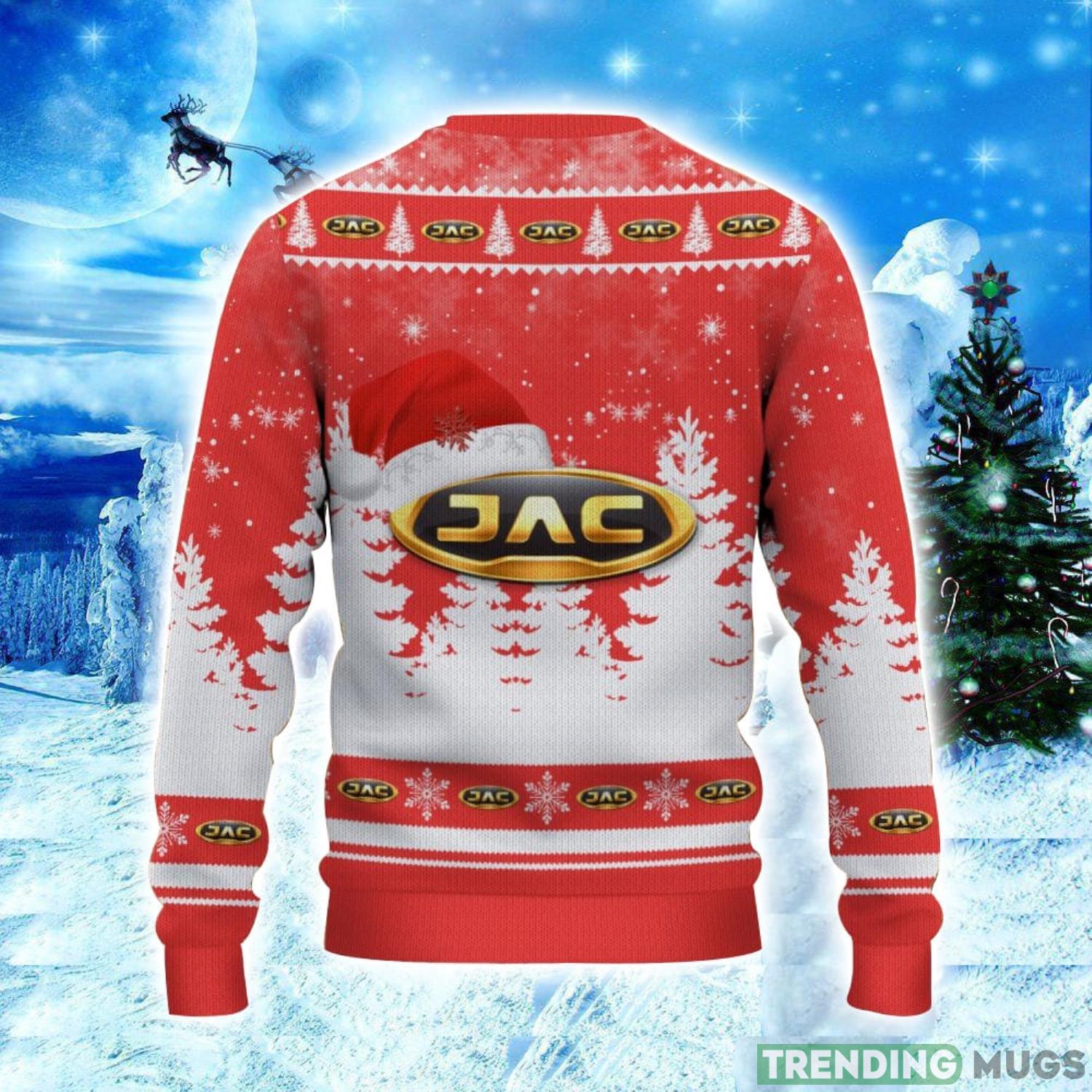 JAC Logo Wearing Santa Hat Christmas Gift Ugly Christmas Sweater Christmas Gift Ideas 3D Sweater JAC Logo Wearing Santa Hat Christmas Gift Ugly Christmas Sweater Christmas Gift Ideas 3D Sweater