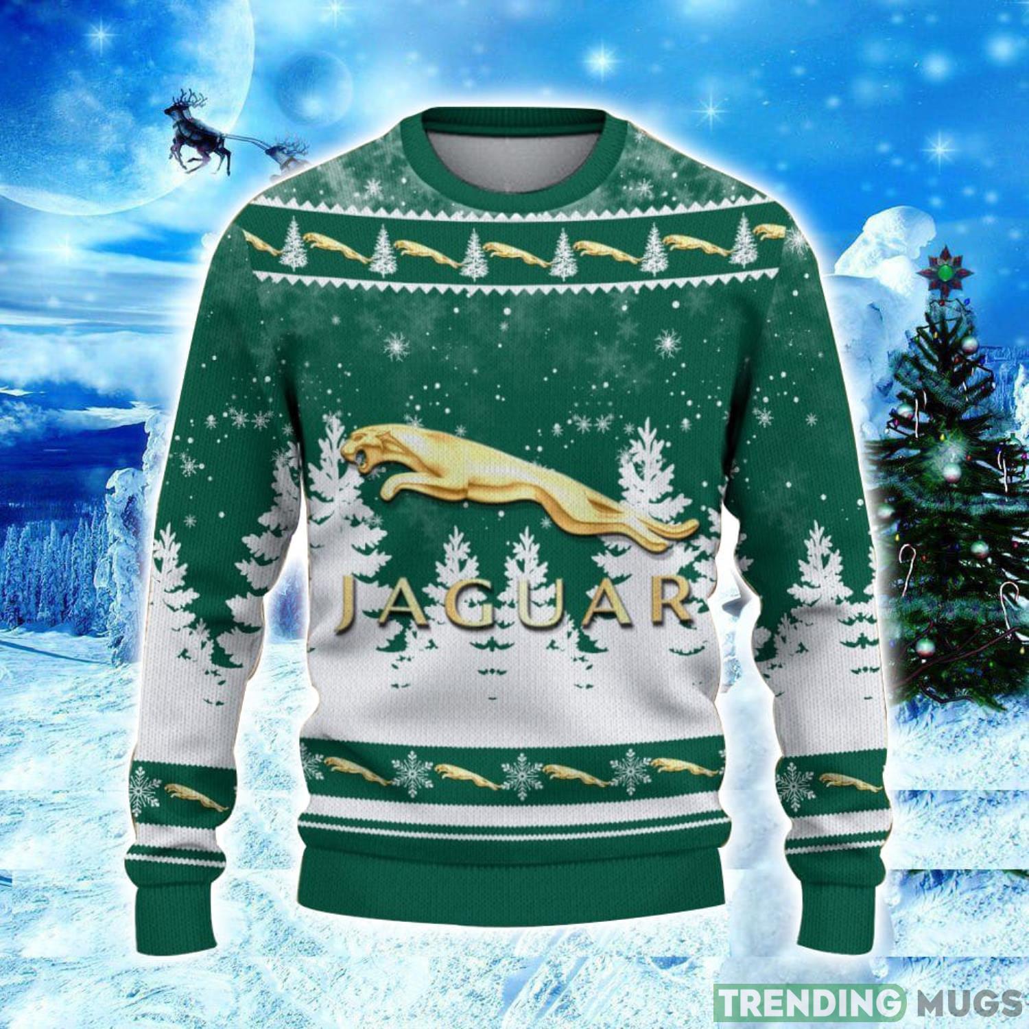 Jaguar Cars Logo Wearing Santa Hat Christmas Gift Ugly Christmas Sweater Christmas Gift Ideas 3D Sweater Jaguar Cars Logo Wearing Santa Hat Christmas Gift Ugly Christmas Sweater Christmas Gift Ideas 3D Sweater
