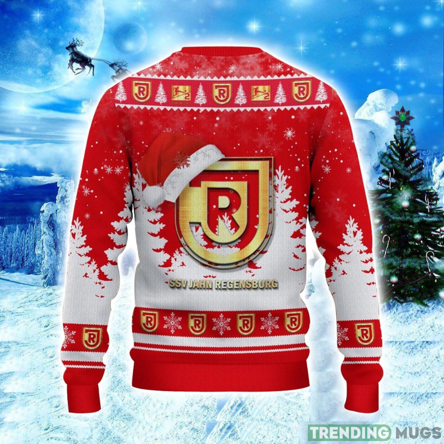 Jahn Regensburg Logo Wearing Santa Hat Ugly Christmas Sweater Unisex 3D Christmas sweater 3D Sweater Jahn Regensburg Logo Wearing Santa Hat Ugly Christmas Sweater Unisex 3D Christmas sweater 3D Sweater