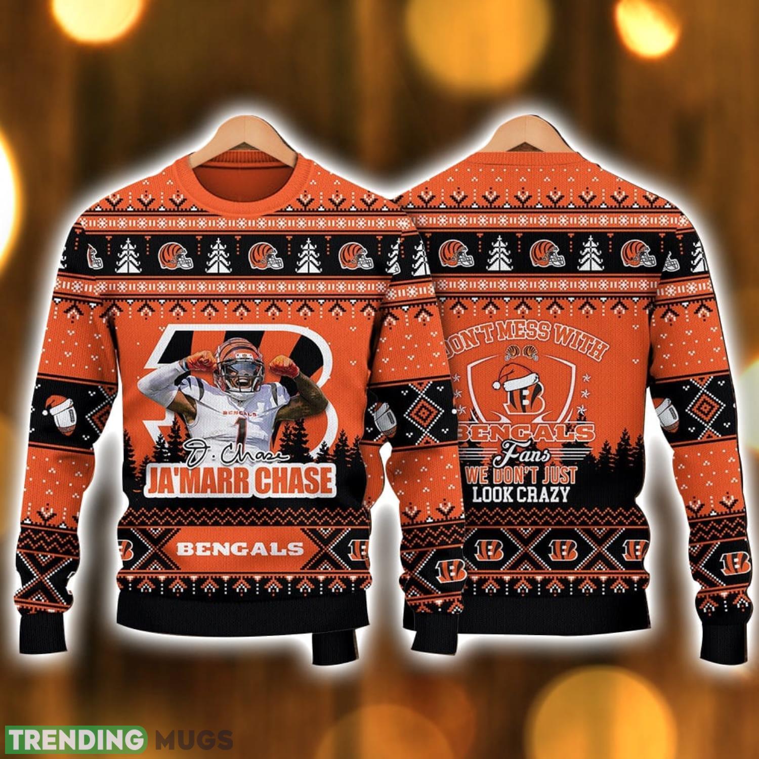 Ja’Marr Chase Cincinnati Bengals Do Not Mess With Bengals Fan NFL Ugly Christmas Sweater Christmas Gift For Sport Fans Product Photo 1 Ja’Marr Chase Cincinnati Bengals Do Not Mess With Bengals Fan NFL Ugly Christmas Sweater Christmas Gift For Sport Fans Product Photo 1