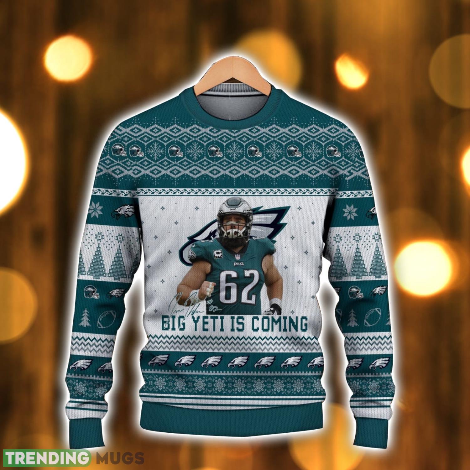 Jason Kelce Philadelphia Eagles Big Yeti Is Coming Fly To Glory NFL Ugly Christmas Sweater Christmas Gift For Sport Fans 3D Sweater Jason Kelce Philadelphia Eagles Big Yeti Is Coming Fly To Glory NFL Ugly Christmas Sweater Christmas Gift For Sport Fans 3D Sweater