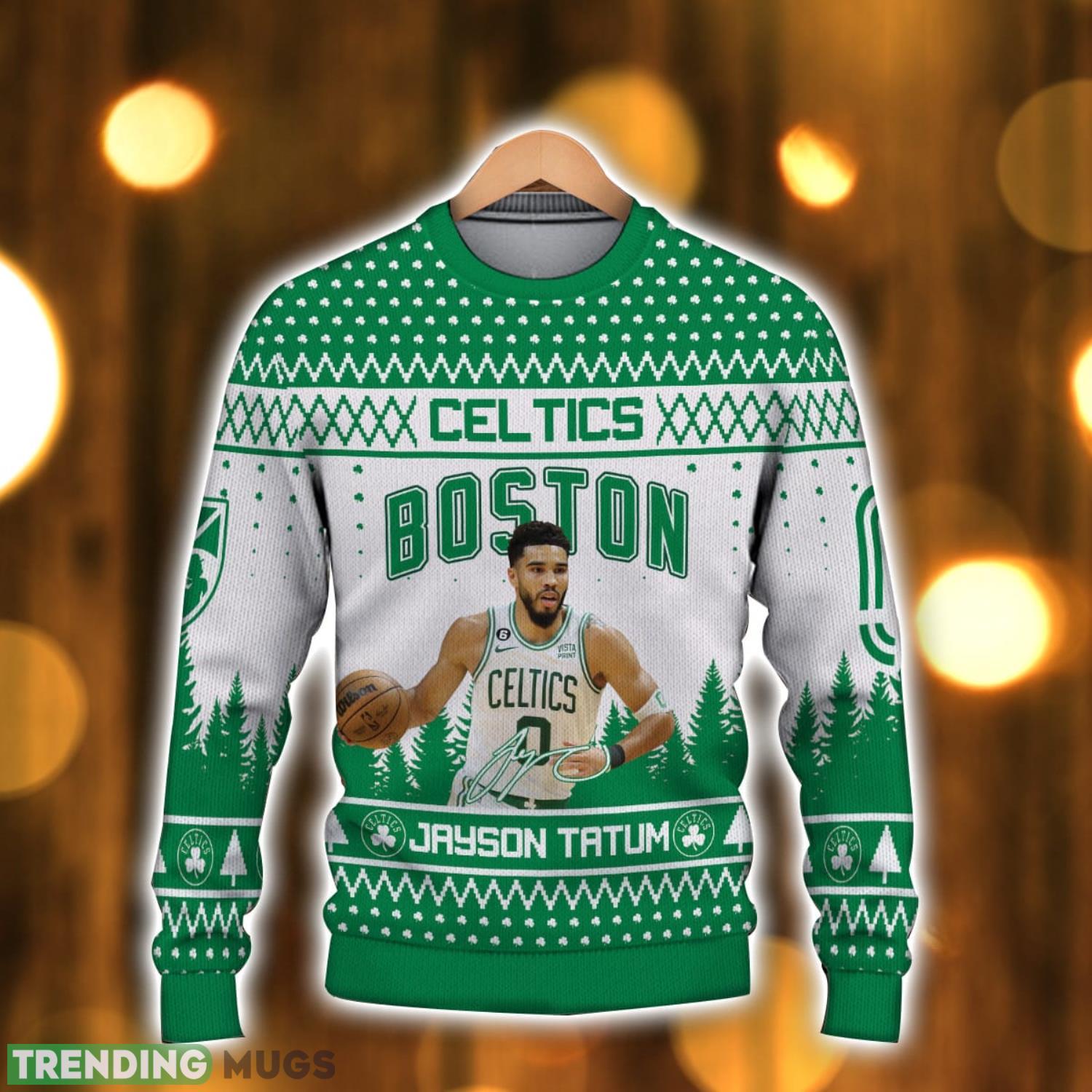 Jayson Tatum Boston Celtics Ugly Christmas Sweater Christmas Gift For Sport Fans 3D Sweater Jayson Tatum Boston Celtics Ugly Christmas Sweater Christmas Gift For Sport Fans 3D Sweater
