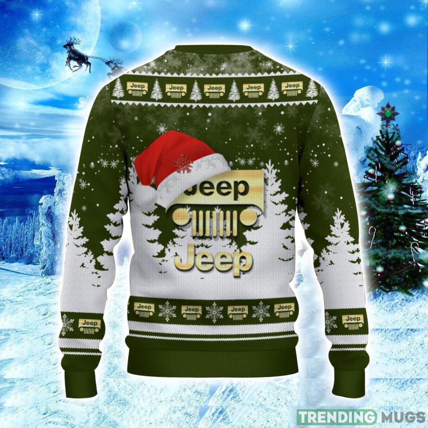 Jeep Logo Wearing Santa Hat Christmas Gift Ugly Christmas Sweater Christmas Gift Ideas 3D Sweater Jeep Logo Wearing Santa Hat Christmas Gift Ugly Christmas Sweater Christmas Gift Ideas 3D Sweater