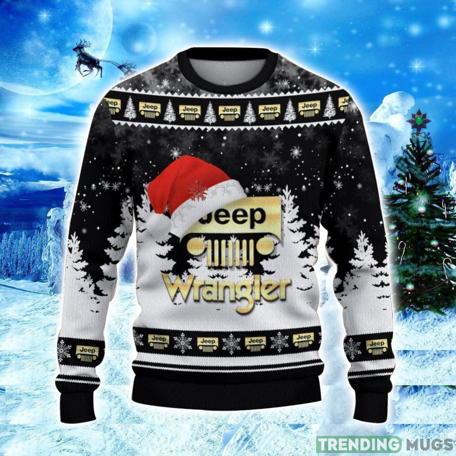 Jeep Wrangler Logo Wearing Santa Hat Christmas Gift Ugly Christmas Sweater Christmas Gift Ideas 3D Sweater Jeep Wrangler Logo Wearing Santa Hat Christmas Gift Ugly Christmas Sweater Christmas Gift Ideas 3D Sweater