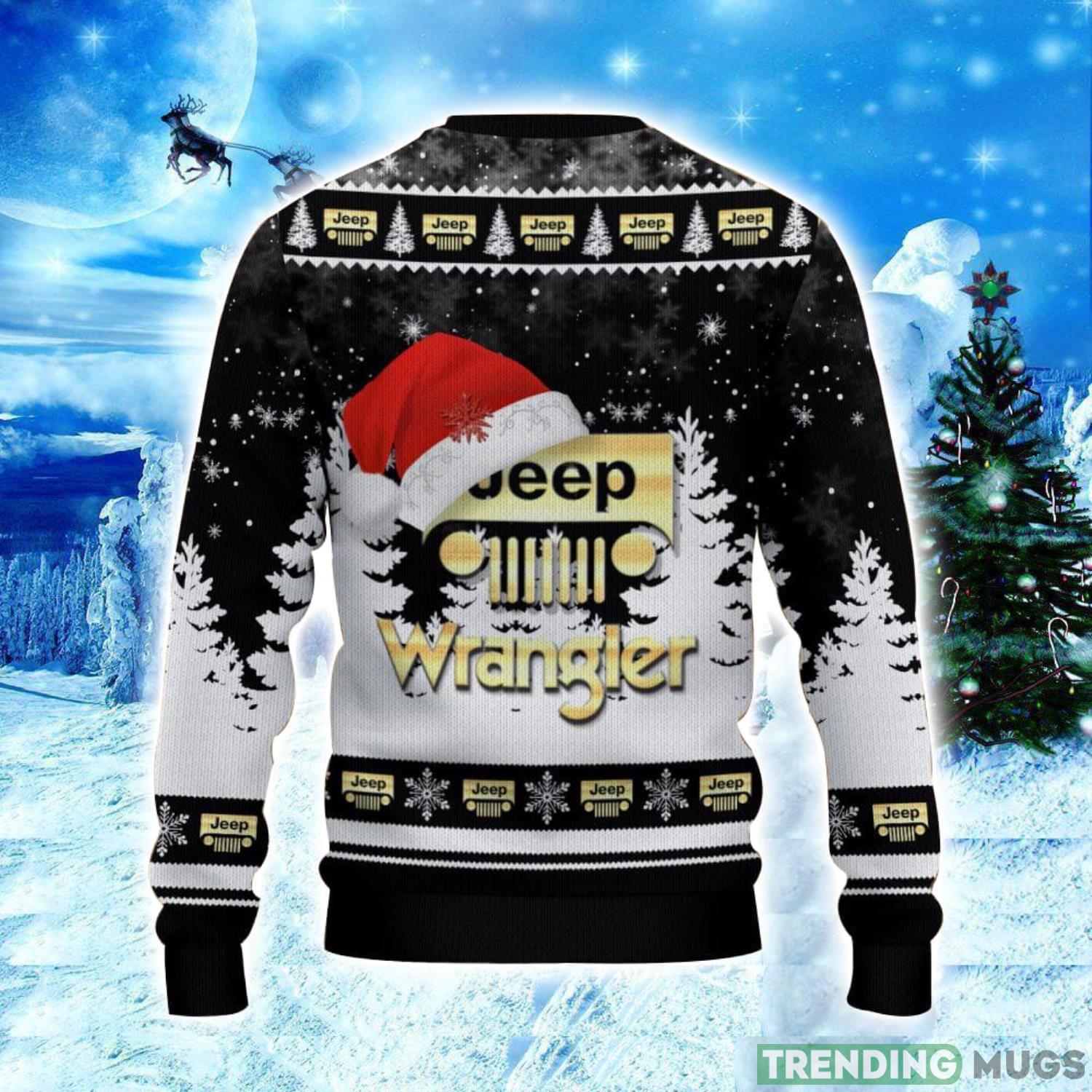 Jeep Wrangler Logo Wearing Santa Hat Christmas Gift Ugly Christmas Sweater Christmas Gift Ideas 3D Sweater Jeep Wrangler Logo Wearing Santa Hat Christmas Gift Ugly Christmas Sweater Christmas Gift Ideas 3D Sweater