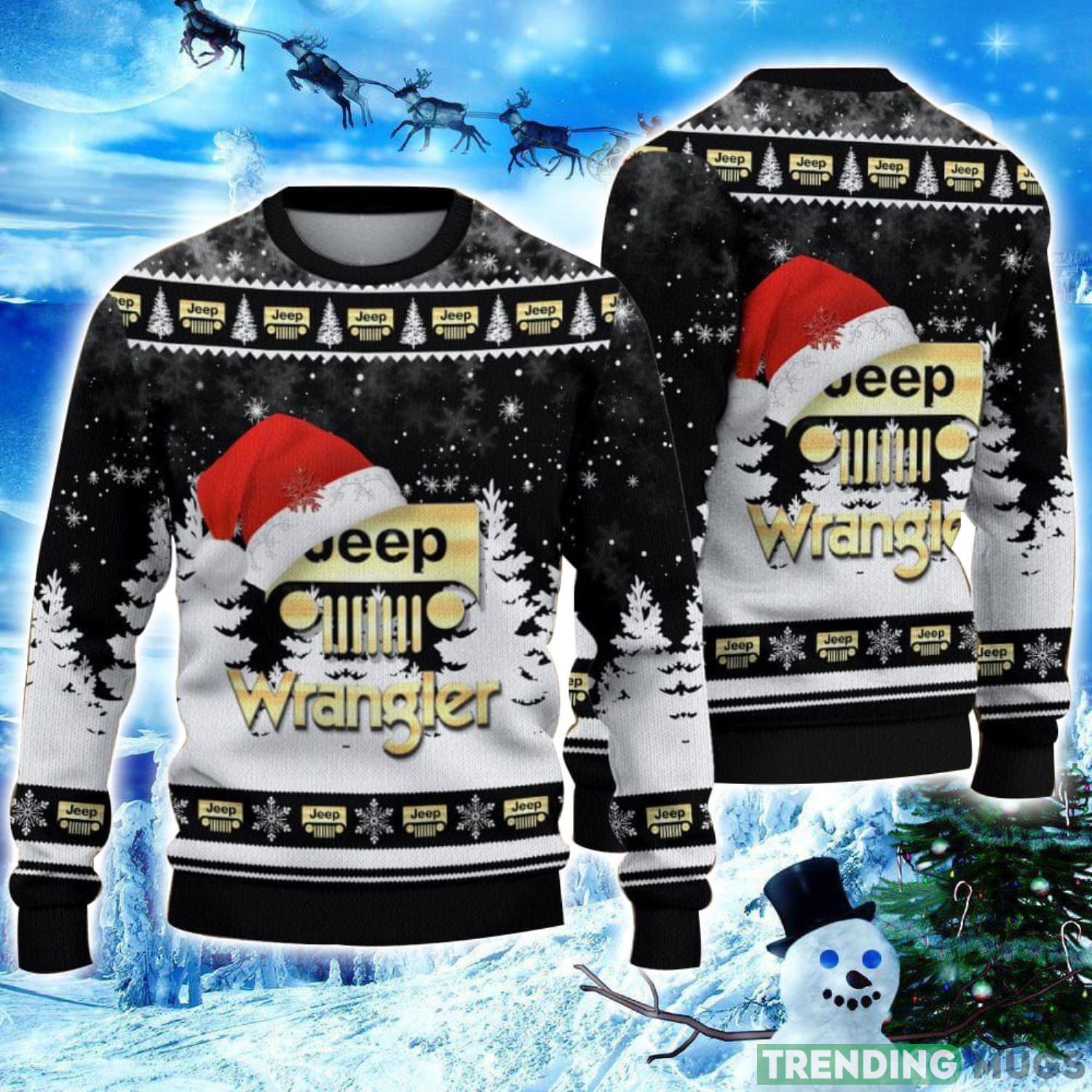 Jeep Wrangler Logo Wearing Santa Hat Christmas Gift Ugly Christmas Sweater Christmas Gift Ideas Product Photo 1 Jeep Wrangler Logo Wearing Santa Hat Christmas Gift Ugly Christmas Sweater Christmas Gift Ideas Product Photo 1