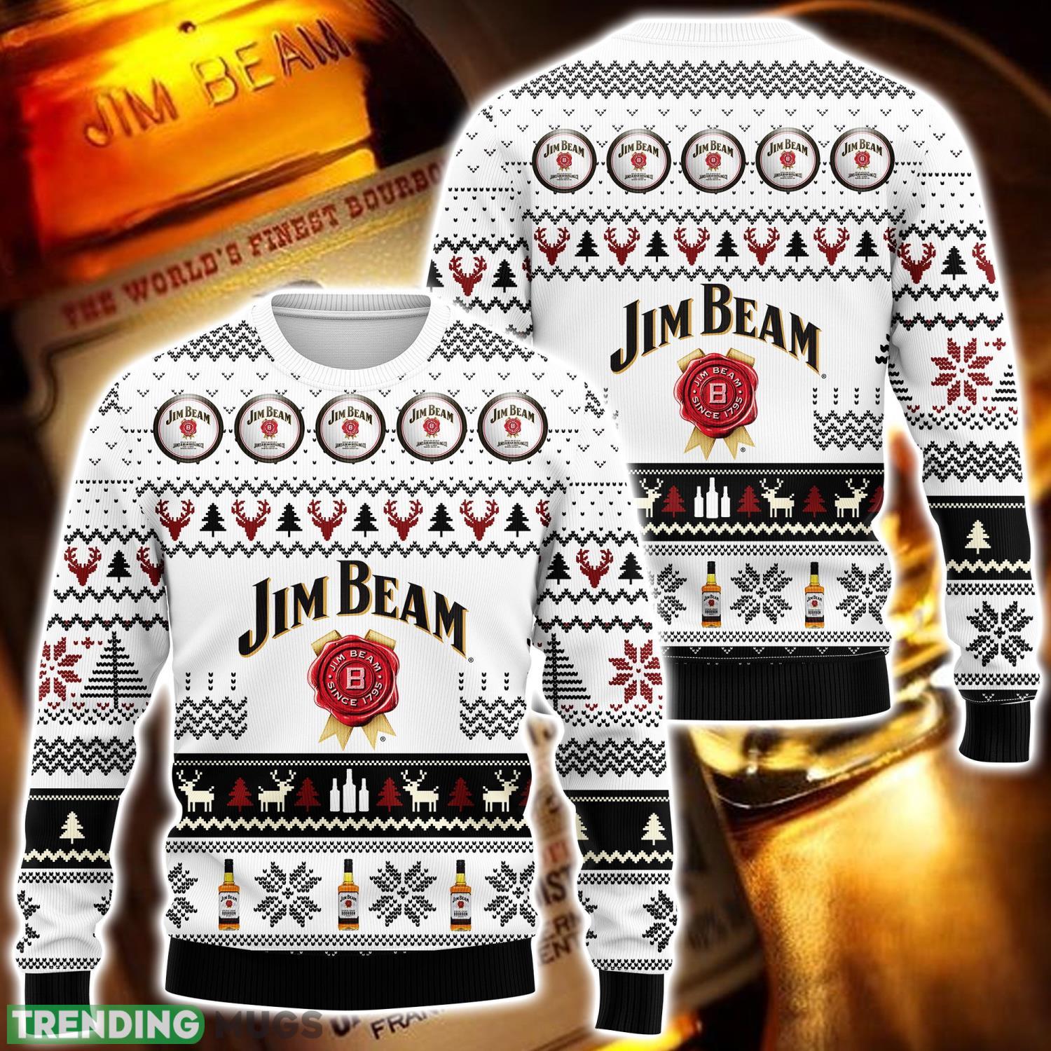 Jim Beam Whiskey Ugly Christmas Sweater 3D All Over Printed Sweaters Christmas Gift Product Photo 1 Jim Beam Whiskey Ugly Christmas Sweater 3D All Over Printed Sweaters Christmas Gift Product Photo 1