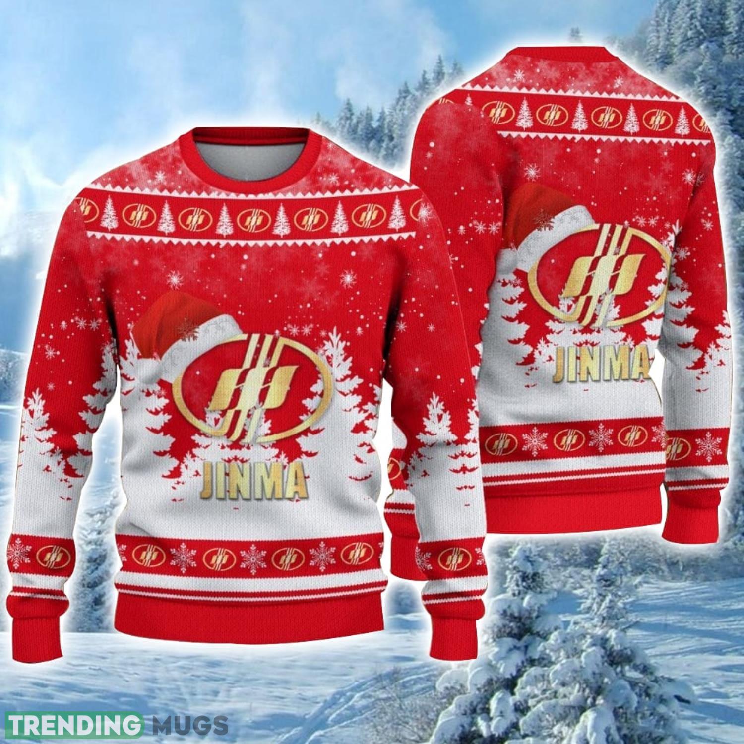 Jinma Logo Wearing Santa Hat Christmas Gift Ugly Christmas Sweater For Car Lover 3D Sweater Product Photo 1 Jinma Logo Wearing Santa Hat Christmas Gift Ugly Christmas Sweater For Car Lover 3D Sweater Product Photo 1