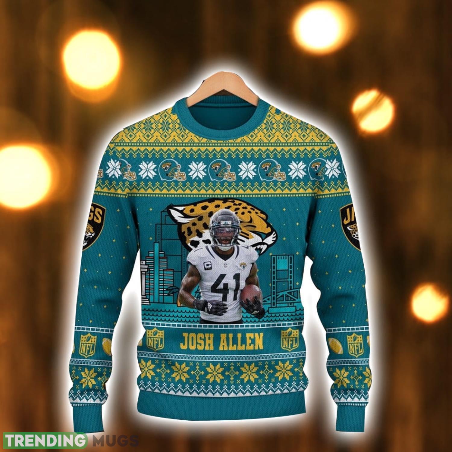 Josh Allen Jacksonville Jaguars We Believe In Victory NFL Ugly Christmas Sweater Christmas Gift For Sport Fans 3D Sweater Josh Allen Jacksonville Jaguars We Believe In Victory NFL Ugly Christmas Sweater Christmas Gift For Sport Fans 3D Sweater