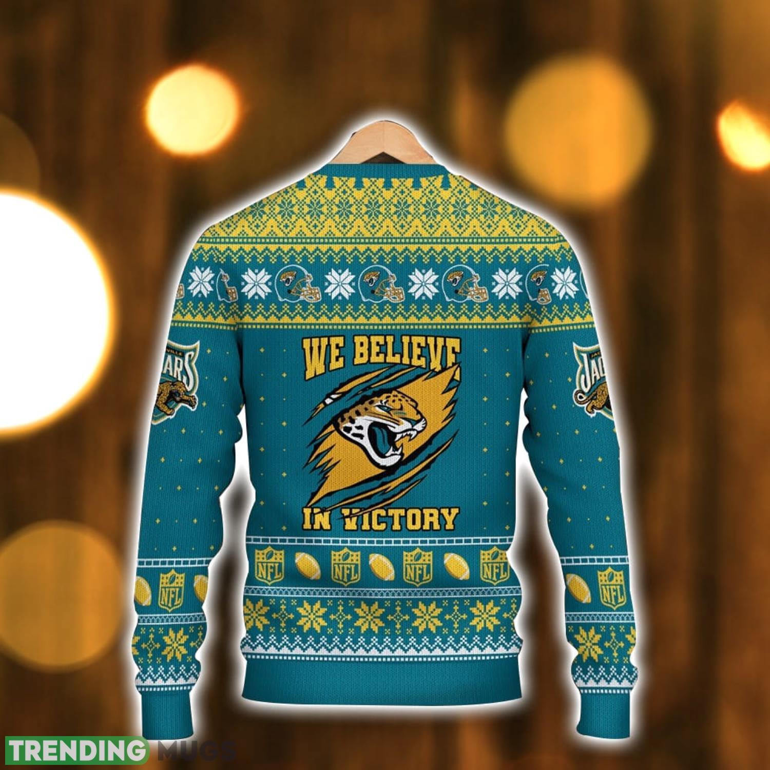 Josh Allen Jacksonville Jaguars We Believe In Victory NFL Ugly Christmas Sweater Christmas Gift For Sport Fans 3D Sweater Josh Allen Jacksonville Jaguars We Believe In Victory NFL Ugly Christmas Sweater Christmas Gift For Sport Fans 3D Sweater