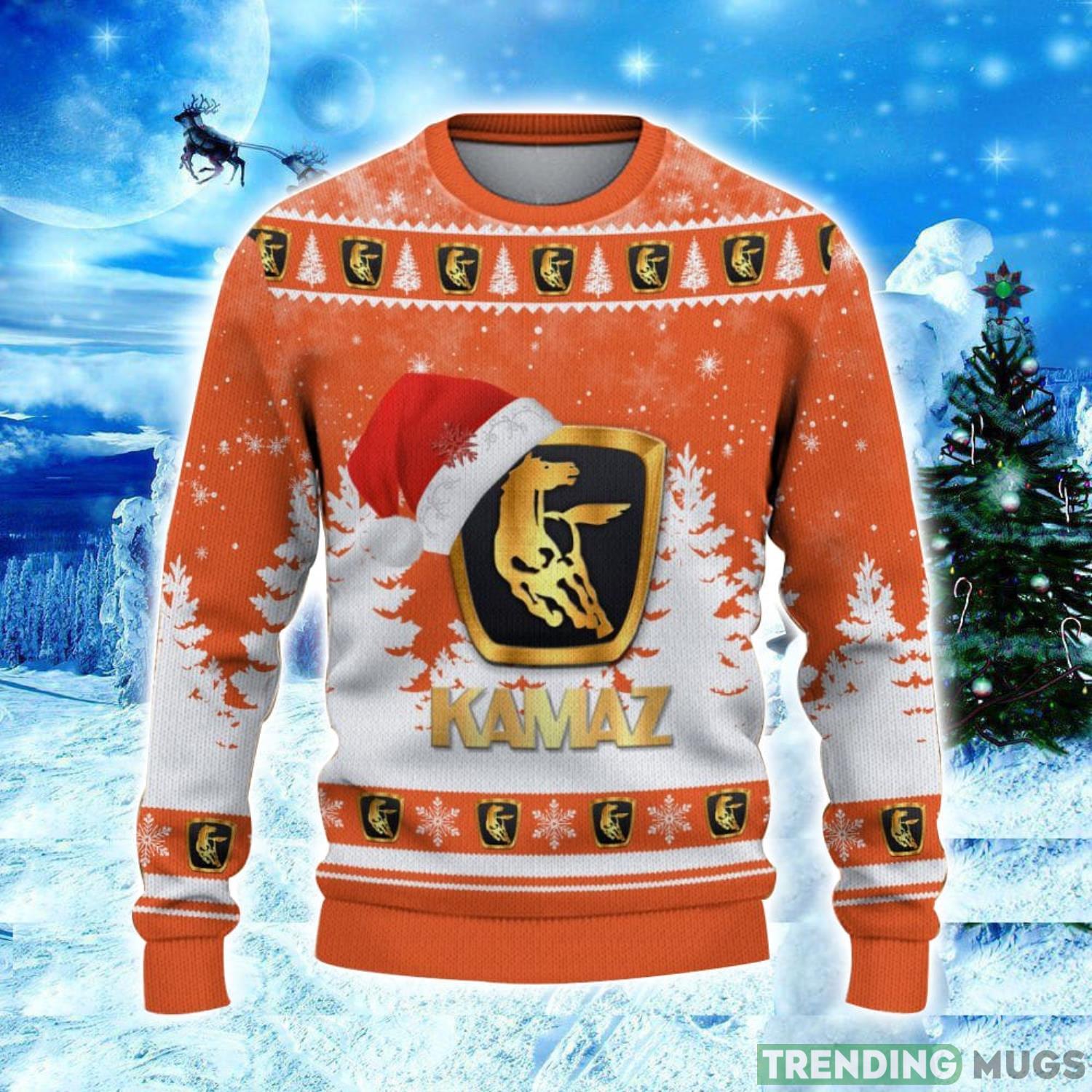 Kamaz Logo Wearing Santa Hat Christmas Gift Ugly Christmas Sweater Christmas Gift Ideas 3D Sweater Kamaz Logo Wearing Santa Hat Christmas Gift Ugly Christmas Sweater Christmas Gift Ideas 3D Sweater